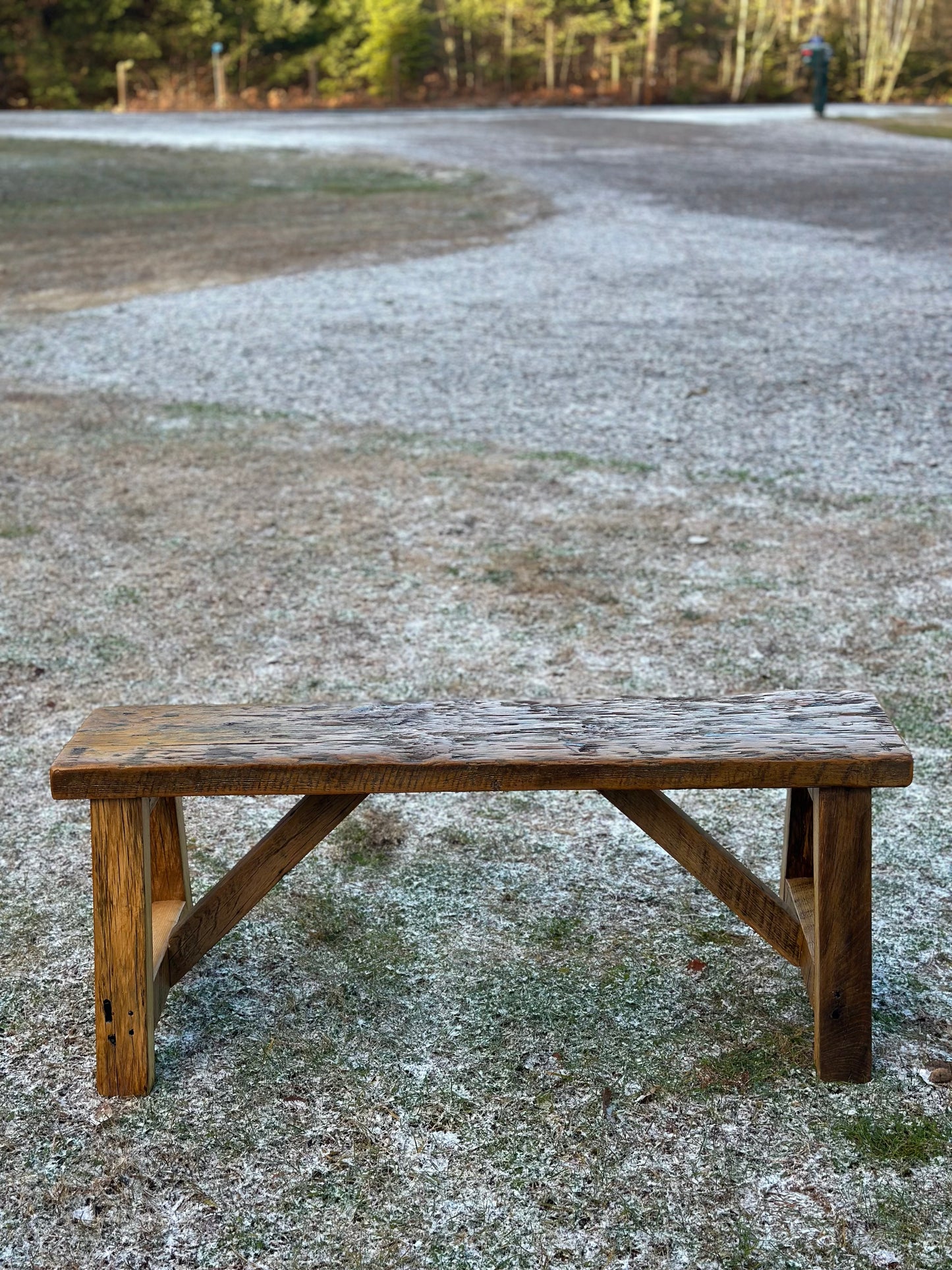 4’ Rustic Reclaimed Wood Minimalist Bench