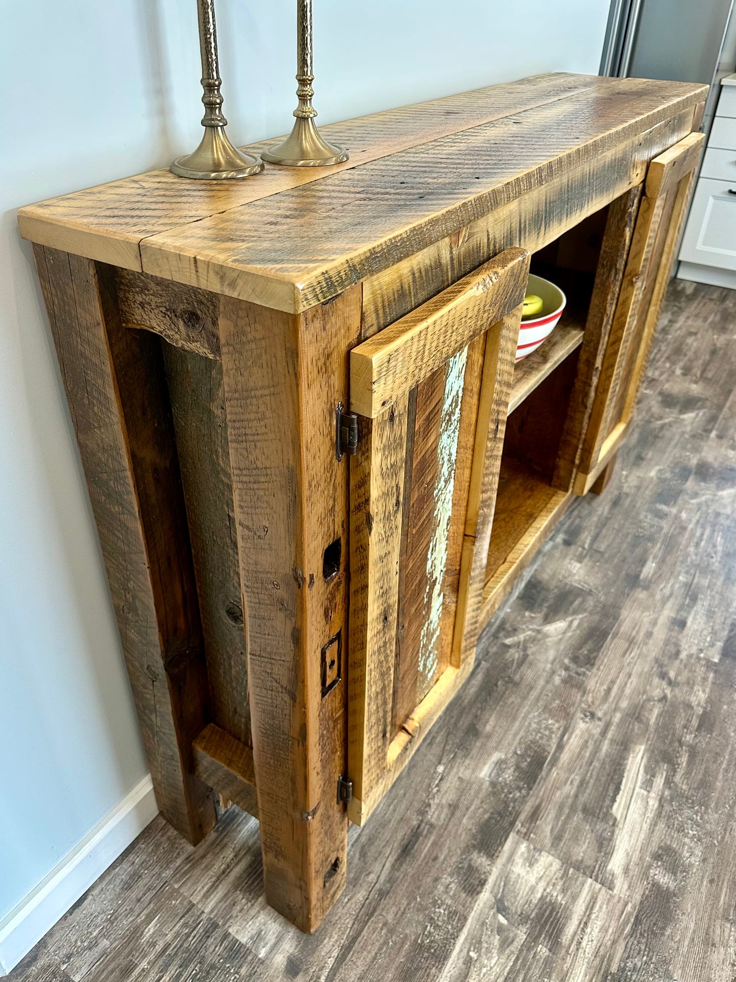 5’ L Rustic Wood Bar Cabinet