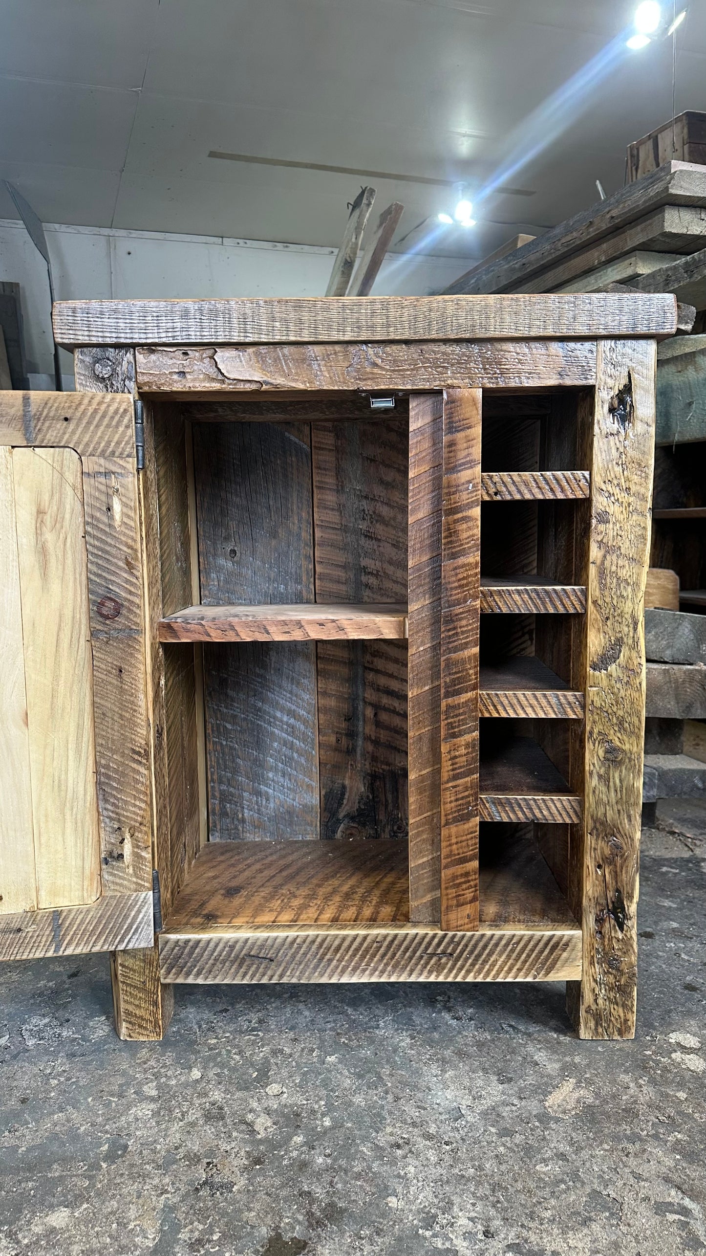28” L Rustic Wood Bar Cabinet