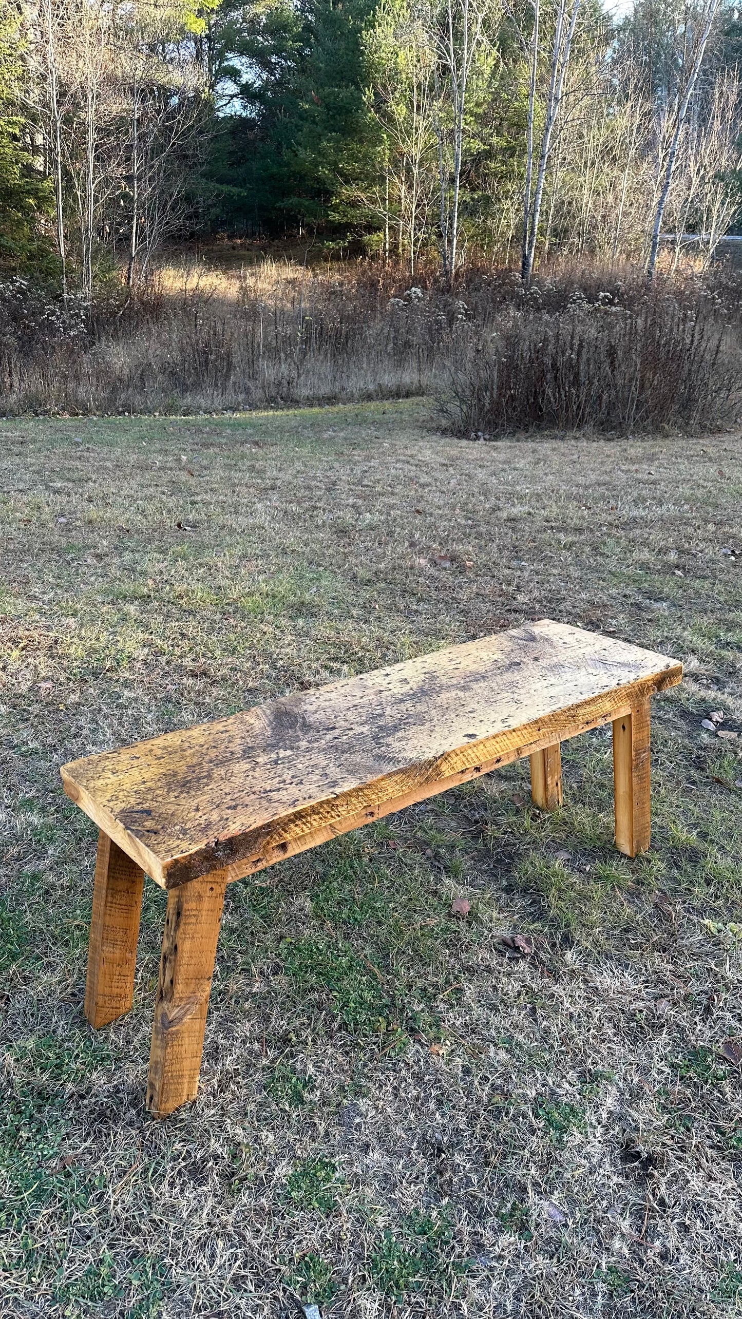 4’ Rustic Reclaimed Wood Minimalist Bench