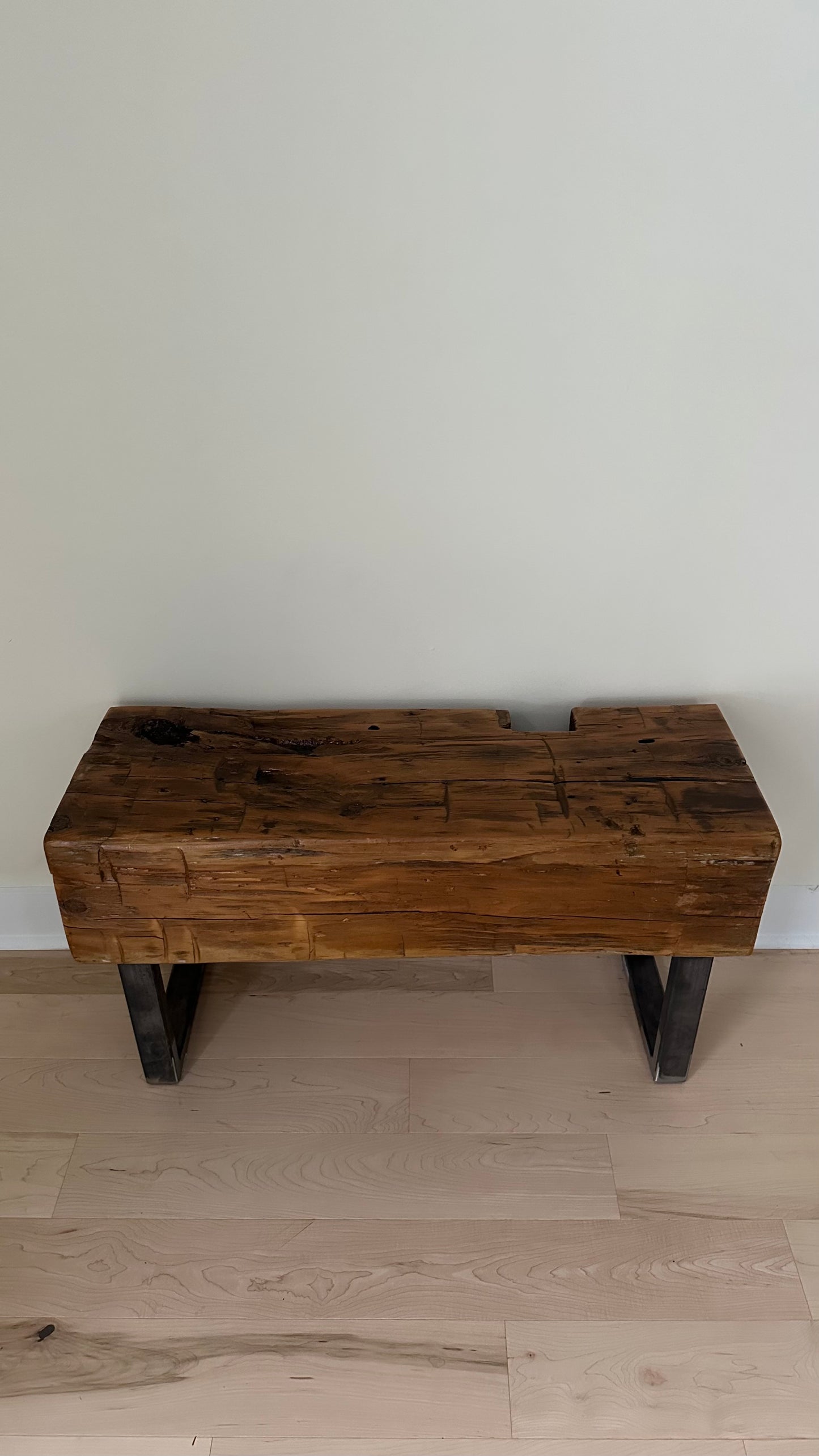 3’ L Rustic Reclaimed Barn Beam Bench