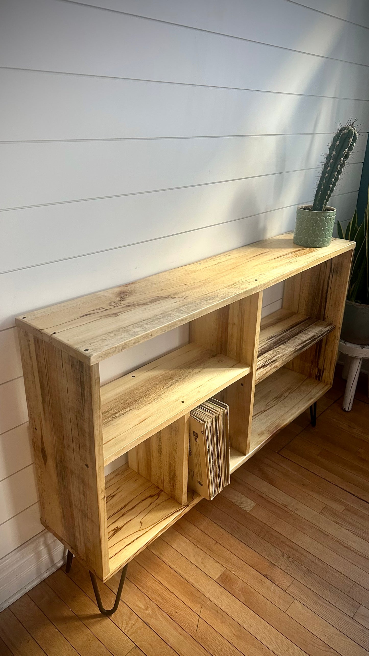 4’ L Rustic Poplar Wood Console Table