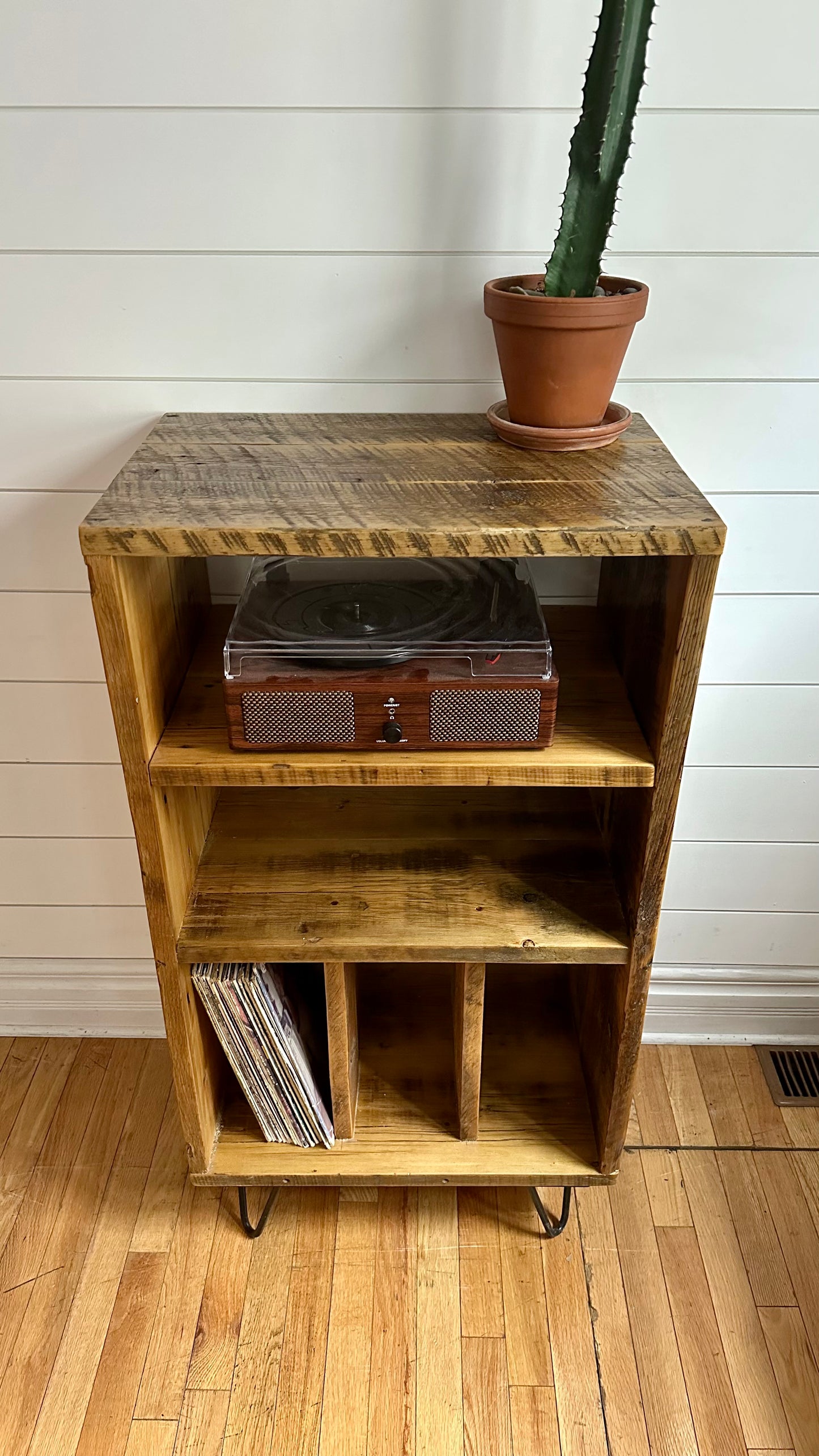 Rustic Wood Media Stand / Bookcase