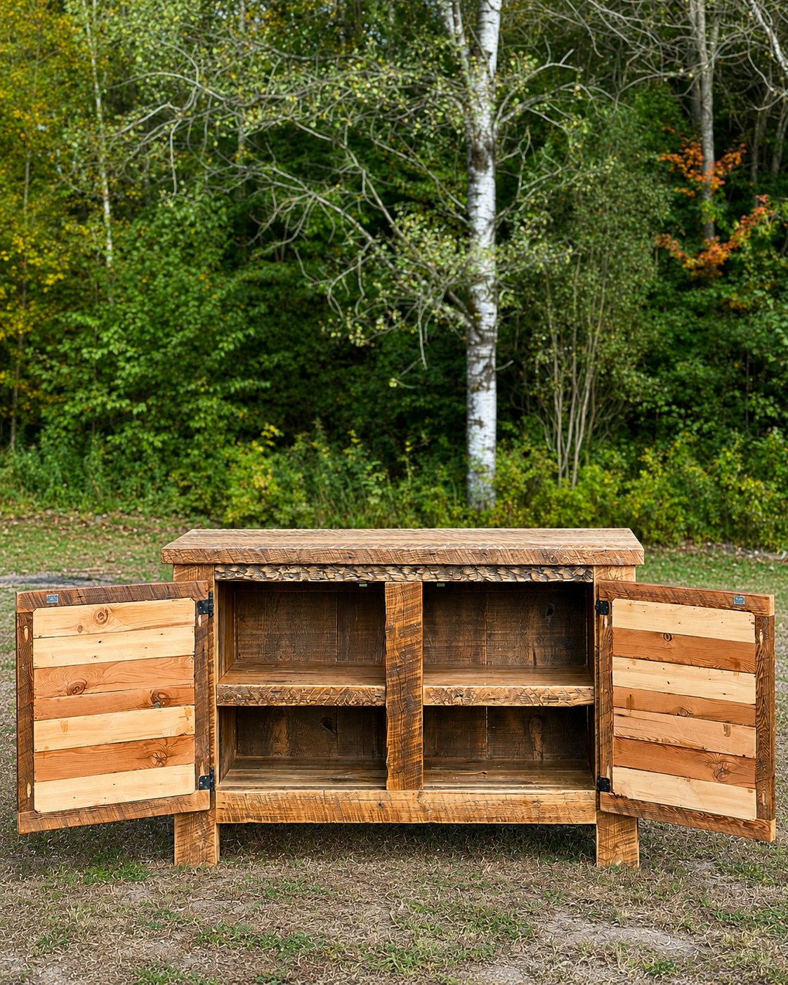 4 1/2' L Rustic Wood Bar Cabinet / Side Board