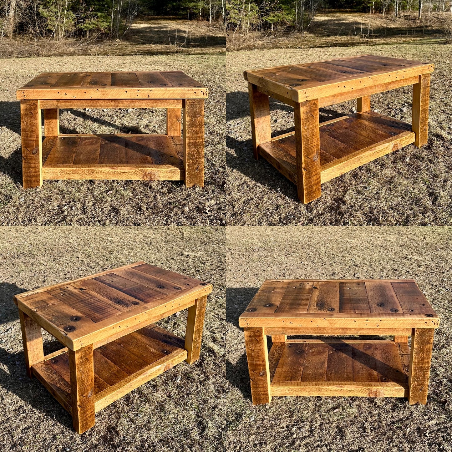 3’ L Rustic Reclaimed Wood Coffee Table