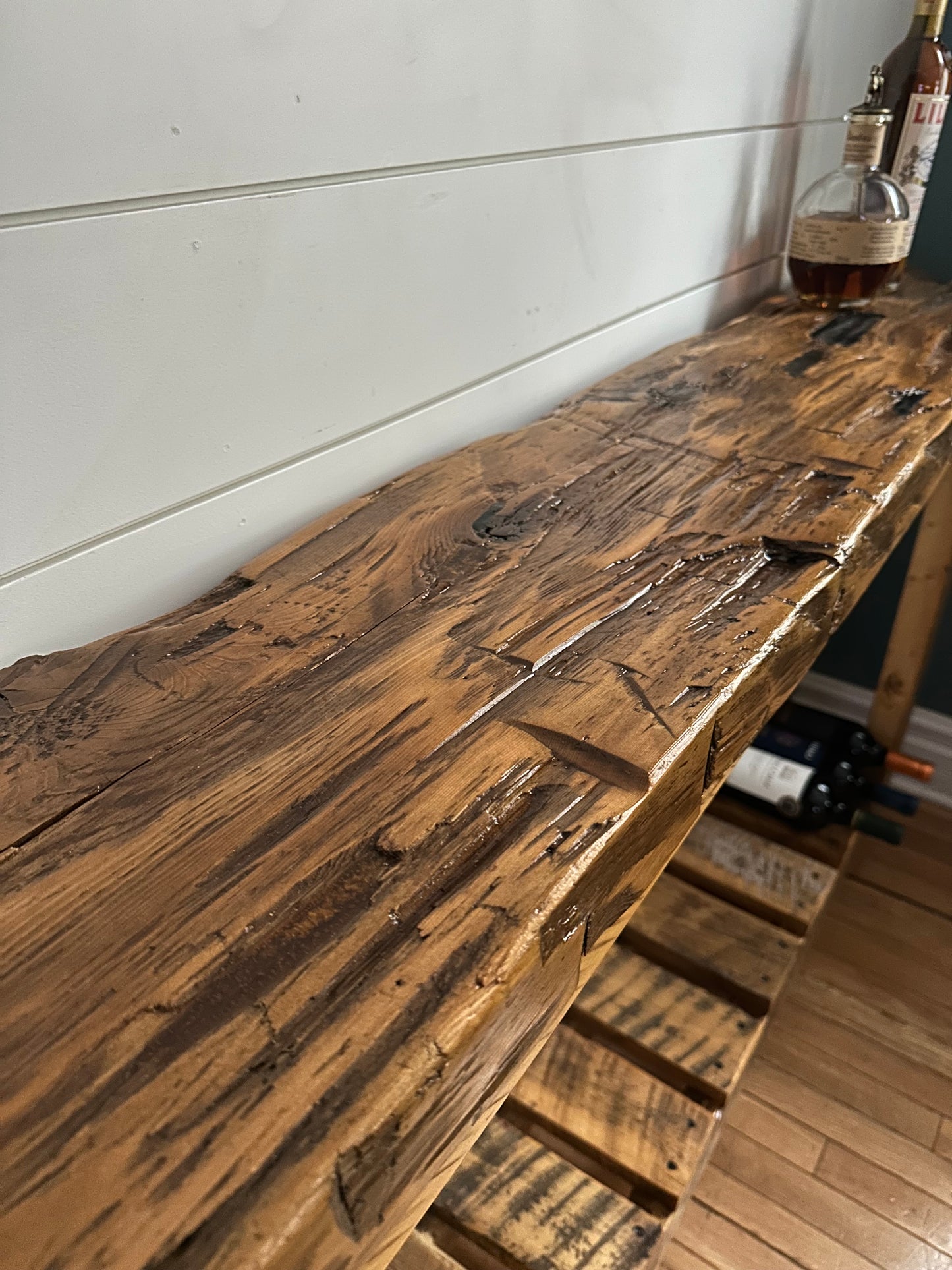 6’ L Rustic Reclaimed Wood Console / Sofa Table