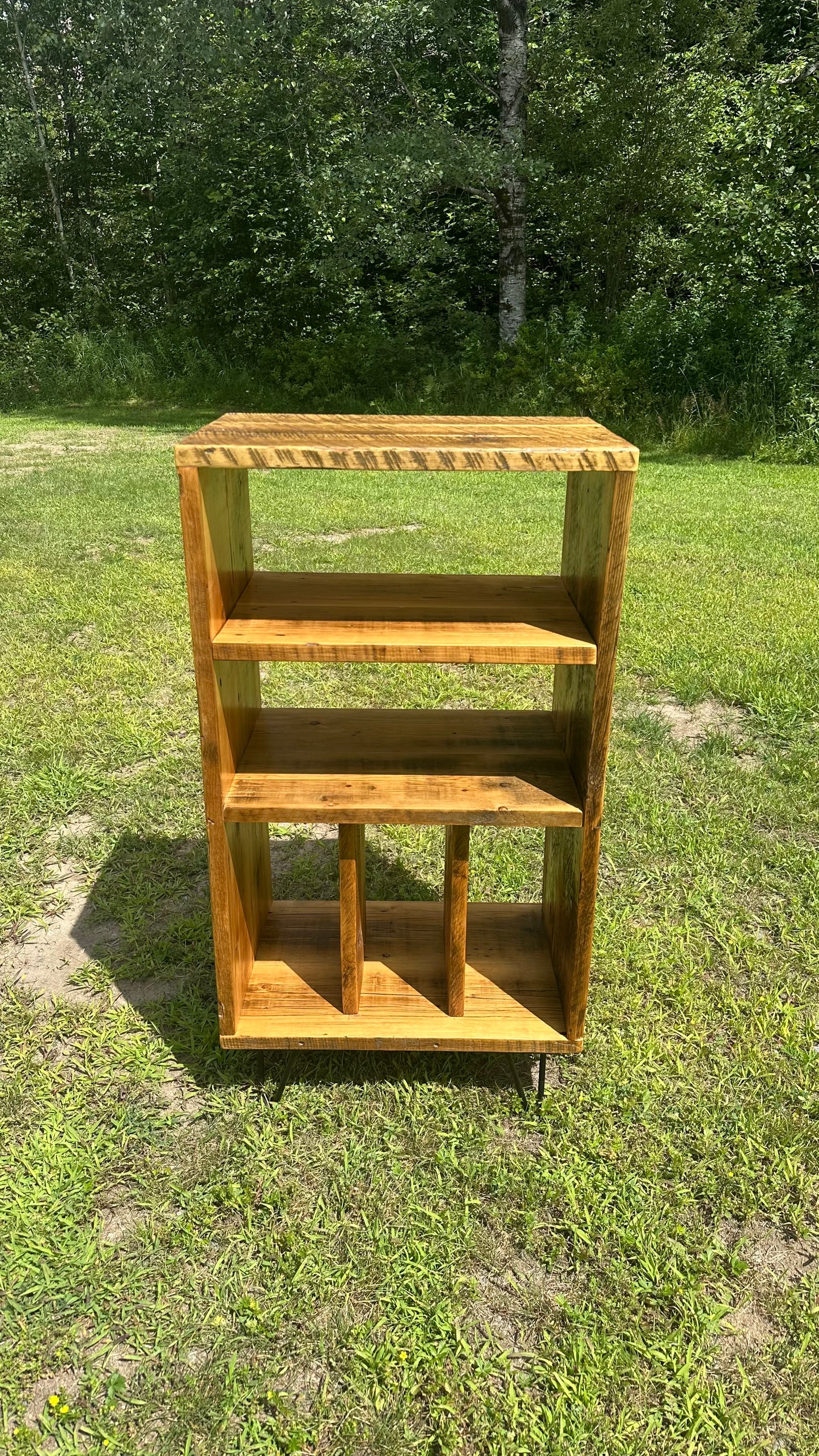 Rustic Wood Media Tower / Bookcase