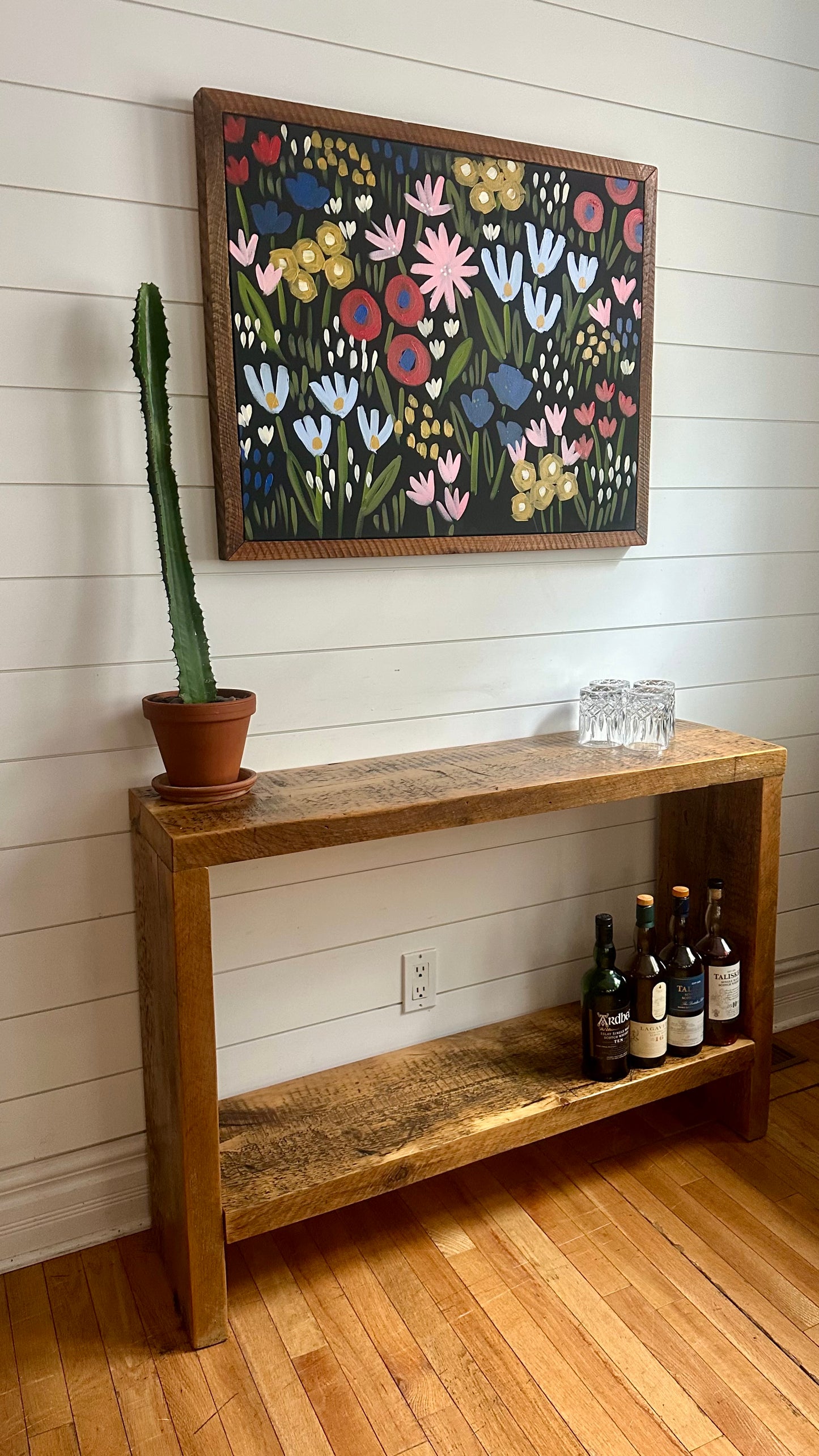 3 1/2’ Rustic Wood Minimalist Console Table