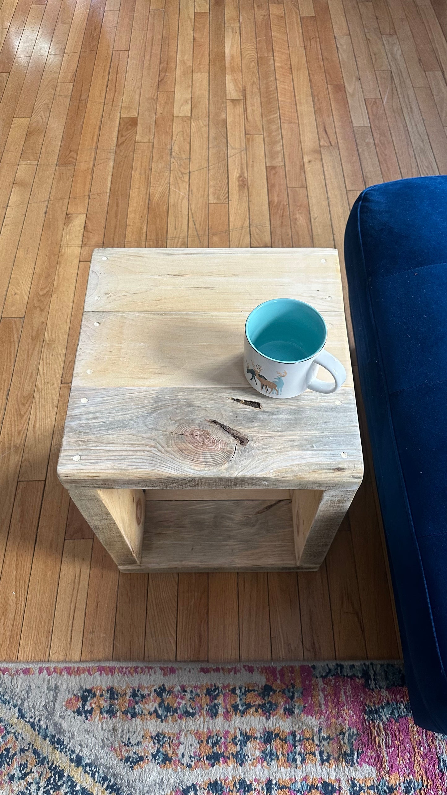 Rustic Natural Red Pine Side Table