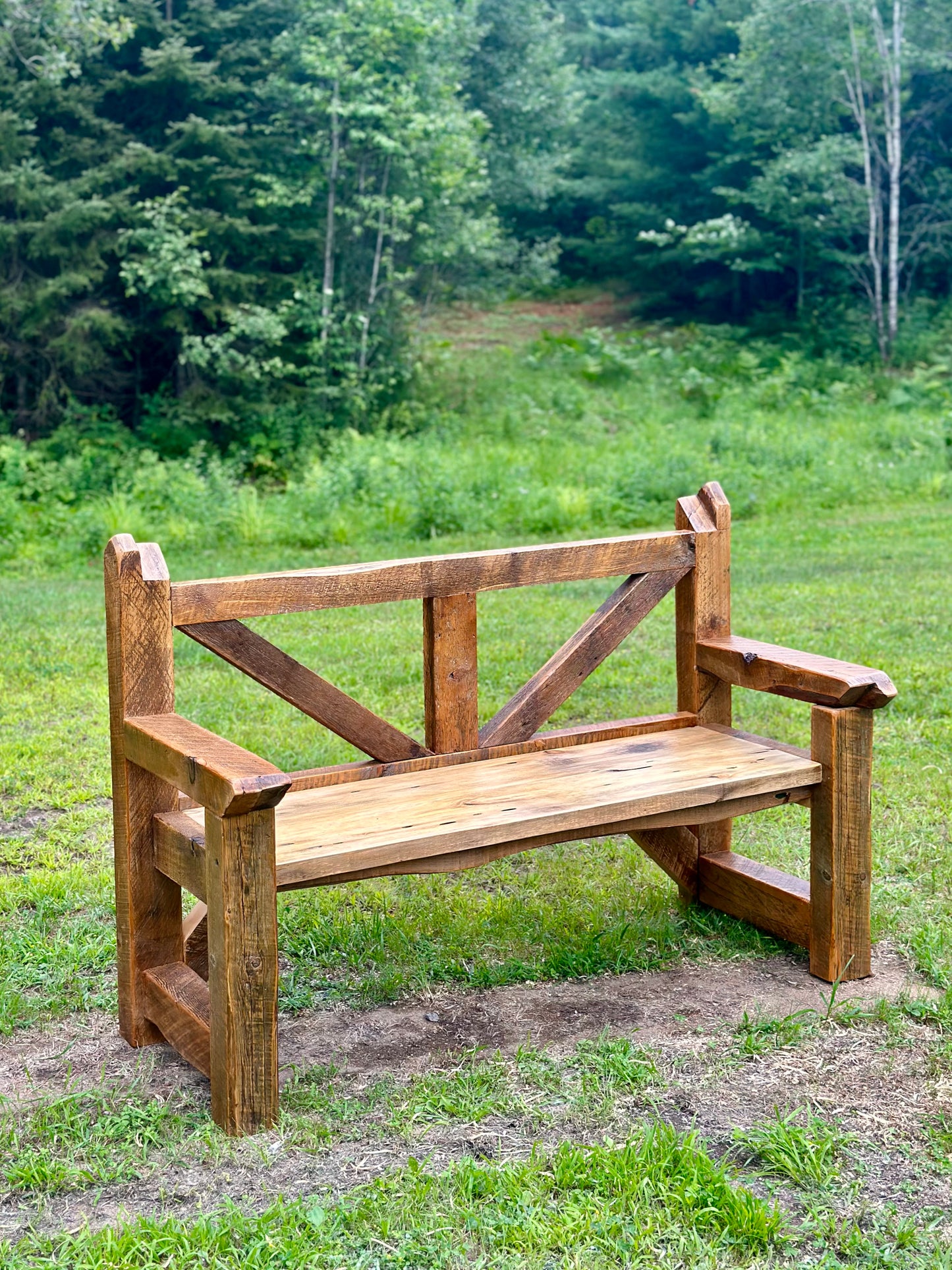 4.5' L Rustic Reclaimed Wood Bench