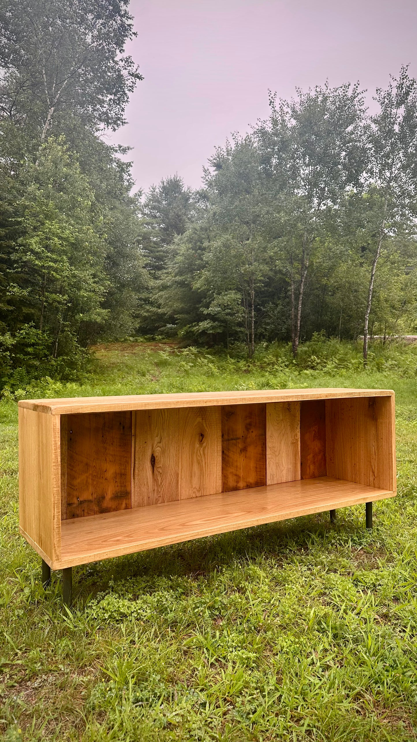 4.5' L Rustic Wood Media Stand