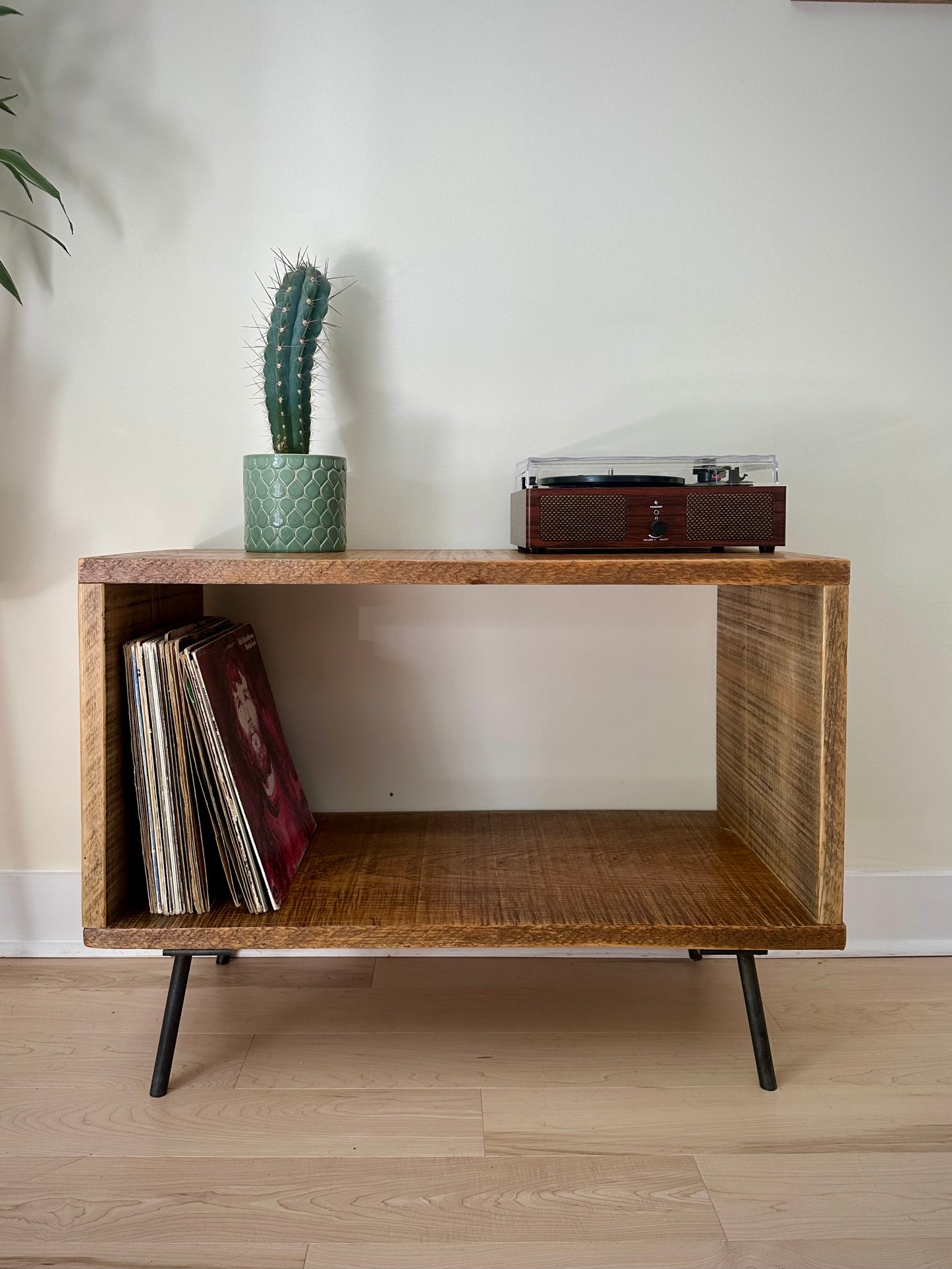 32” L Rustic Wood Minimalist Media / Side Table