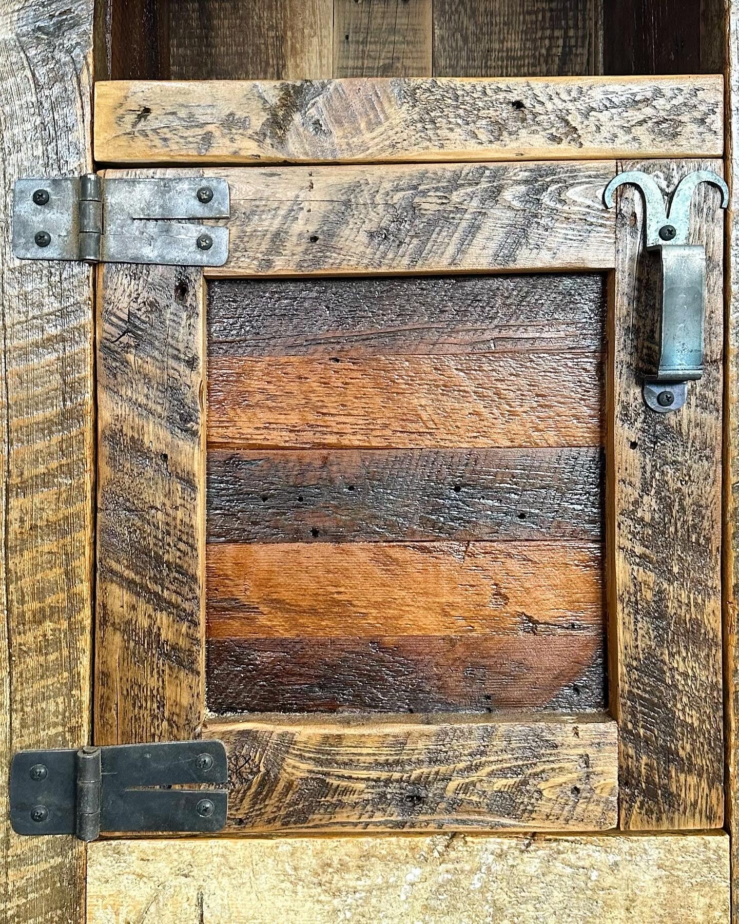 Rustic Reclaimed Wood Medieval Inspired Cabinet