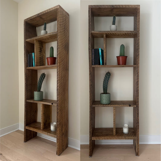 6’ H Rustic Reclaimed Wood Bookcase / Shelf