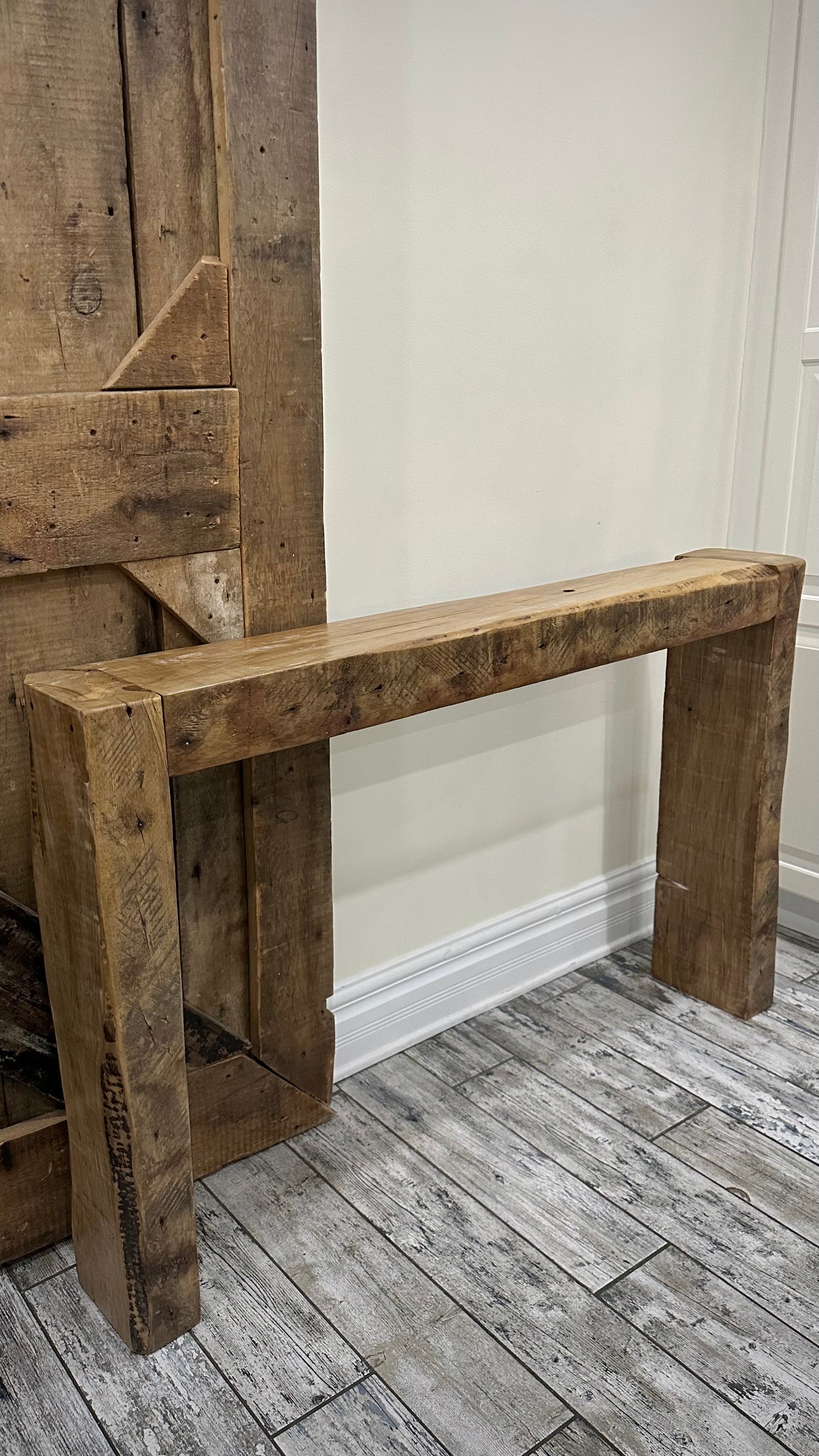 4 1/2’ Rustic Reclaimed Wood Console Table