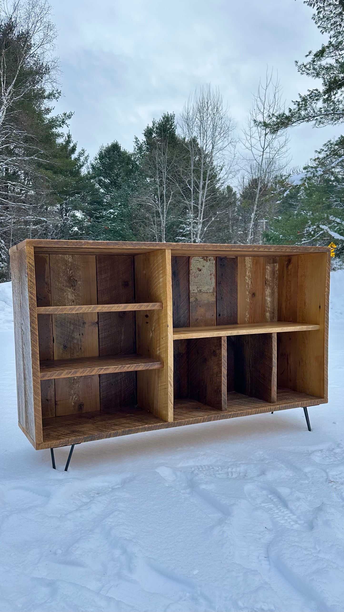 4’ L Rustic Reclaimed Wood Console / Media Table