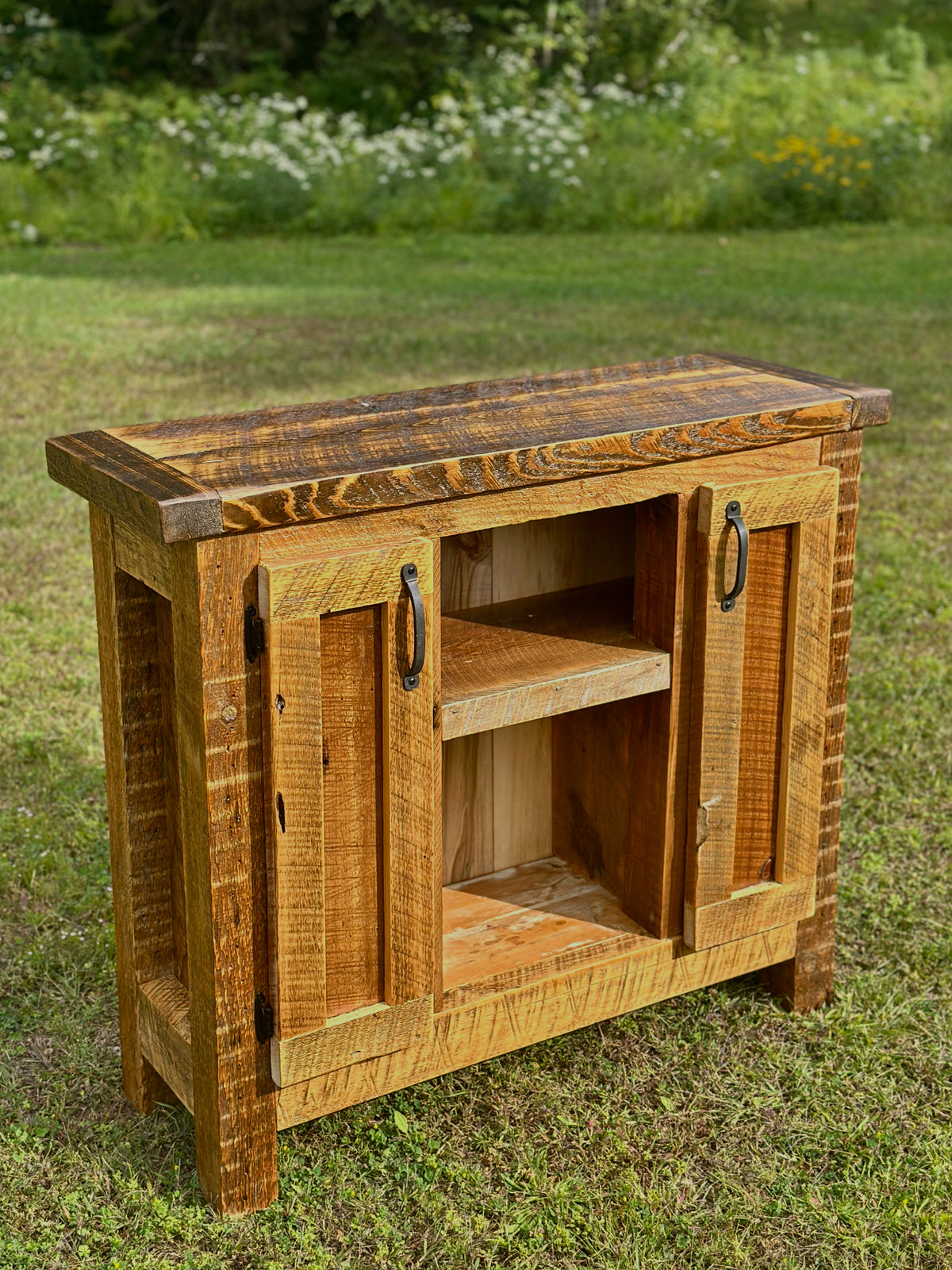 3.5' L Rustic Wood Cabinet
