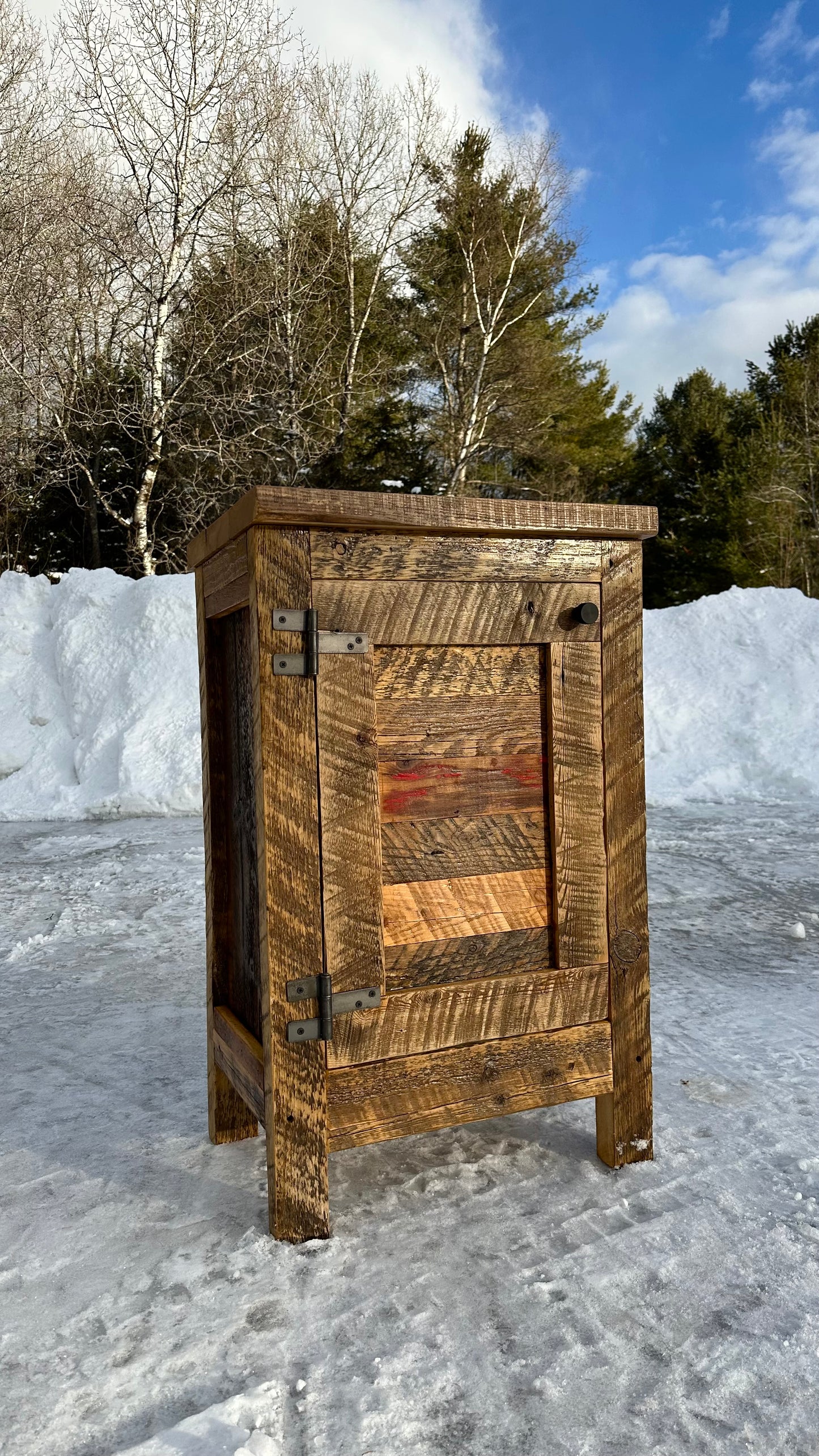 Compact Rustic Wood Cabinet