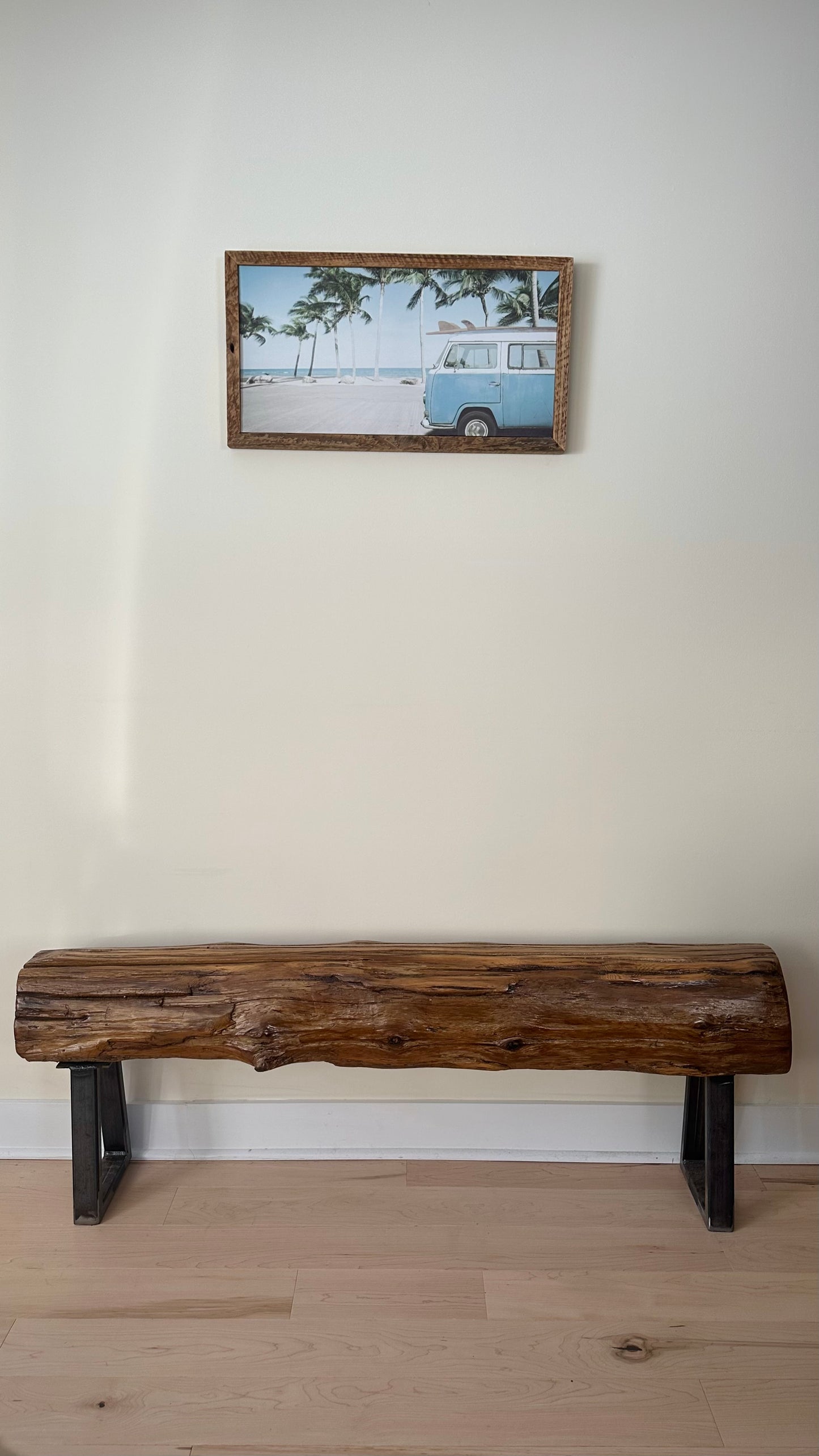 4.5’ L Rustic Reclaimed Cedar Wood Beam Bench