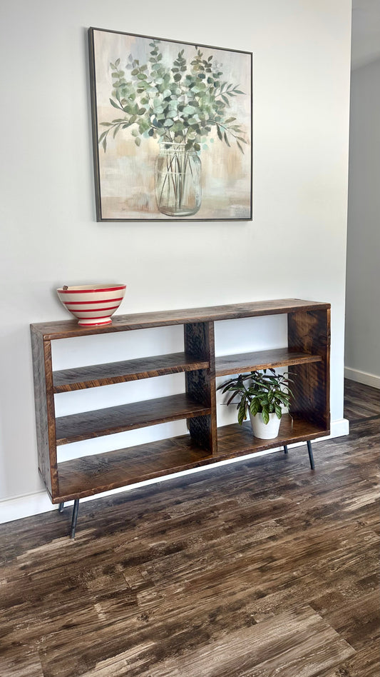 4 1/2’ L Rustic Reclaimed Wood Console / Media Table