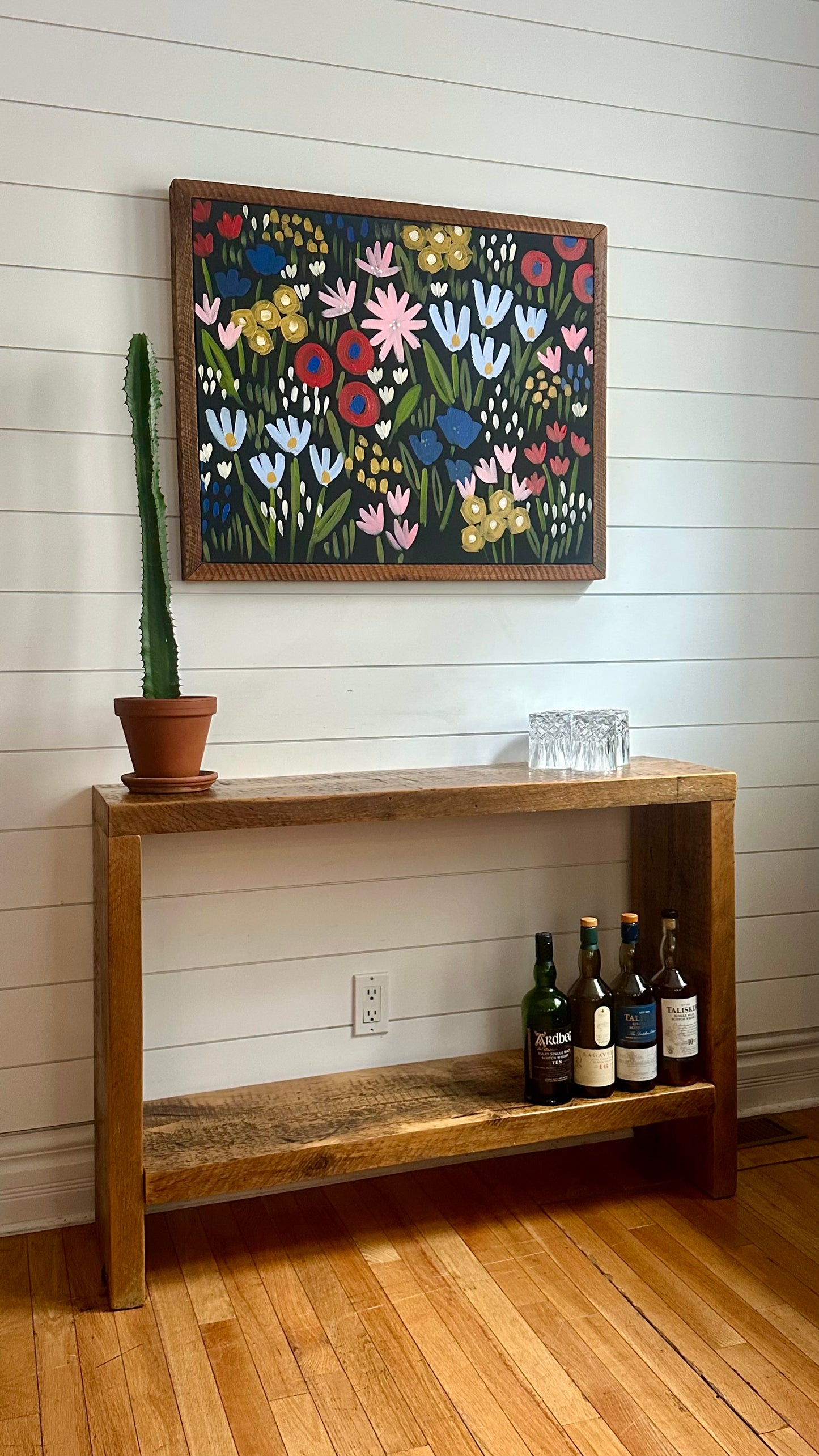 3 1/2’ Rustic Wood Minimalist Console Table