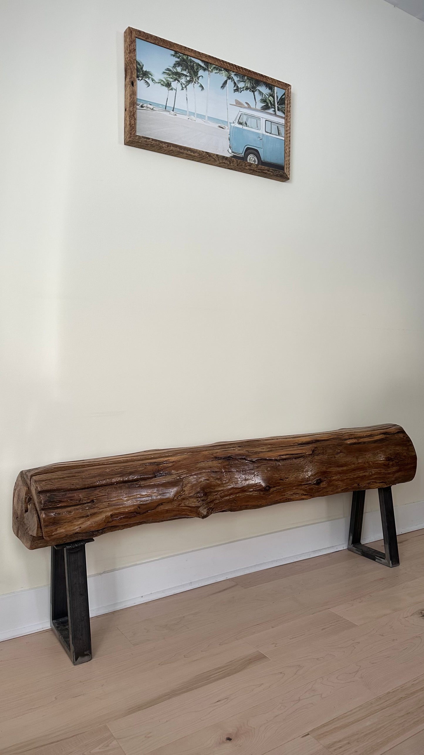 4.5’ L Rustic Reclaimed Cedar Wood Beam Bench