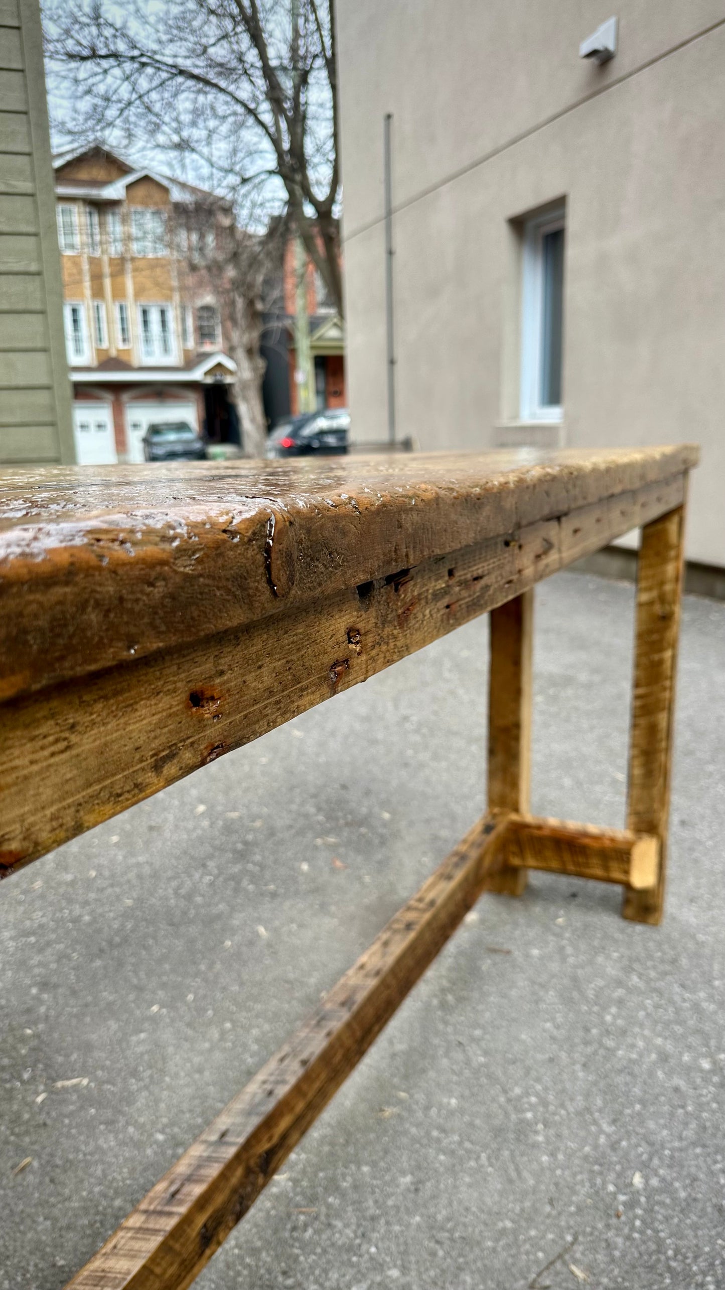 6’ L Rustic Reclaimed Wood Bar Table
