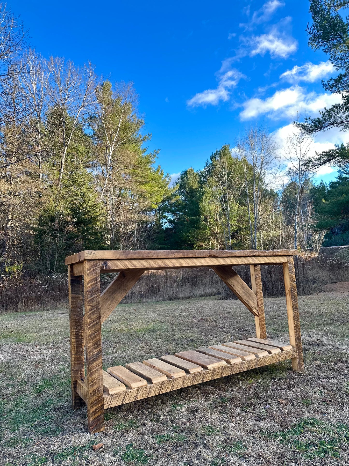 5 1/2’ L Rustic Reclaimed Wood Console / Bar Table
