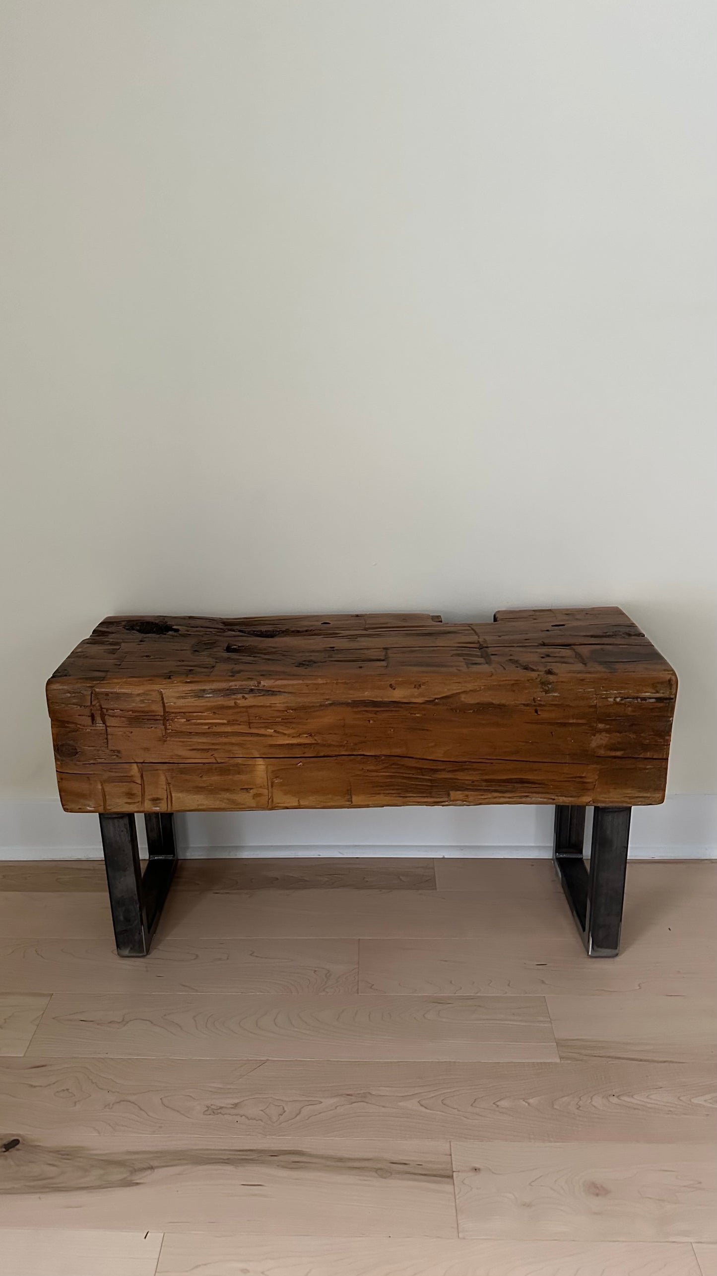 3’ L Rustic Reclaimed Barn Beam Bench