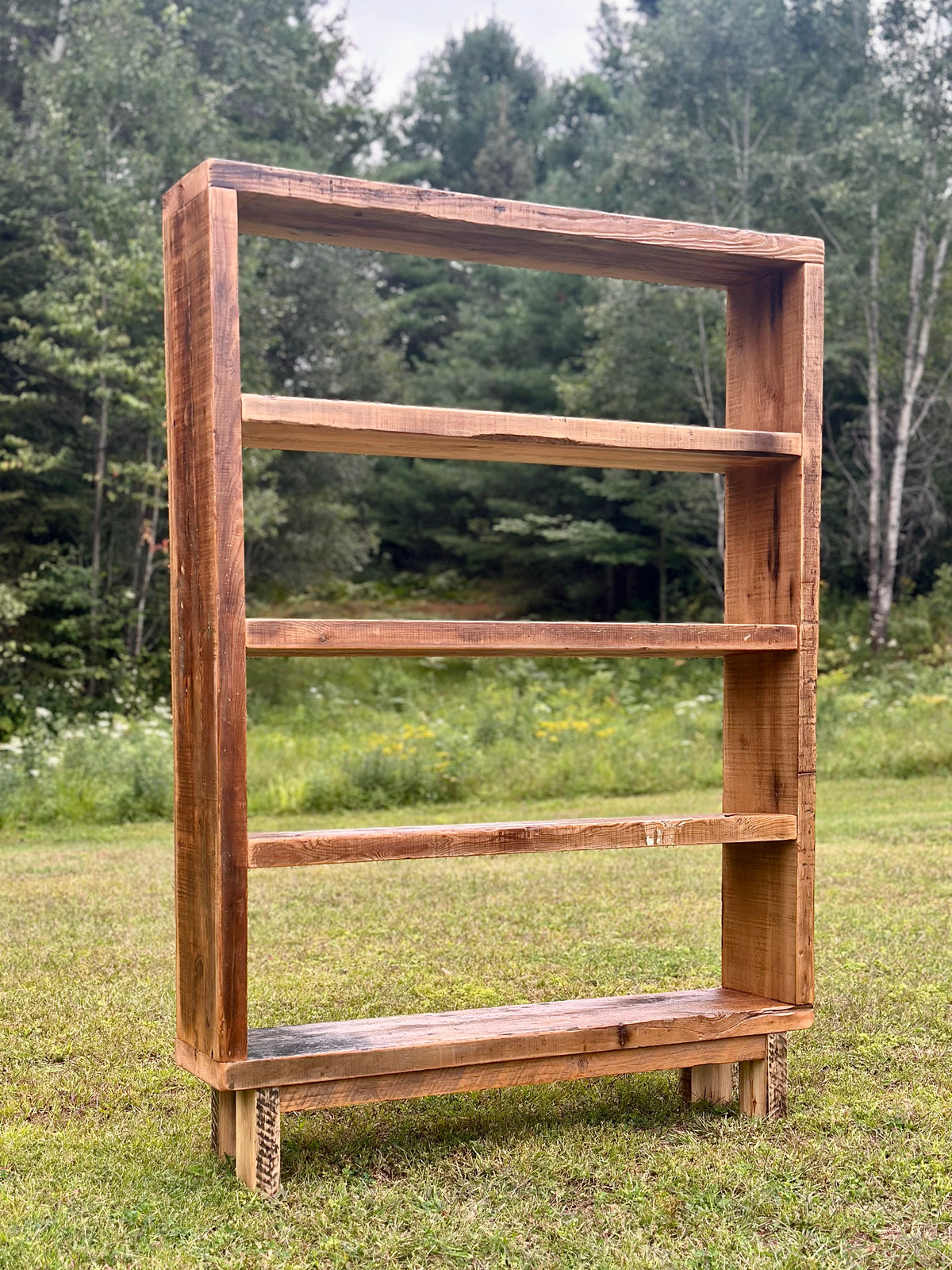 4' L Rustic Wood Bookcase / Shelf
