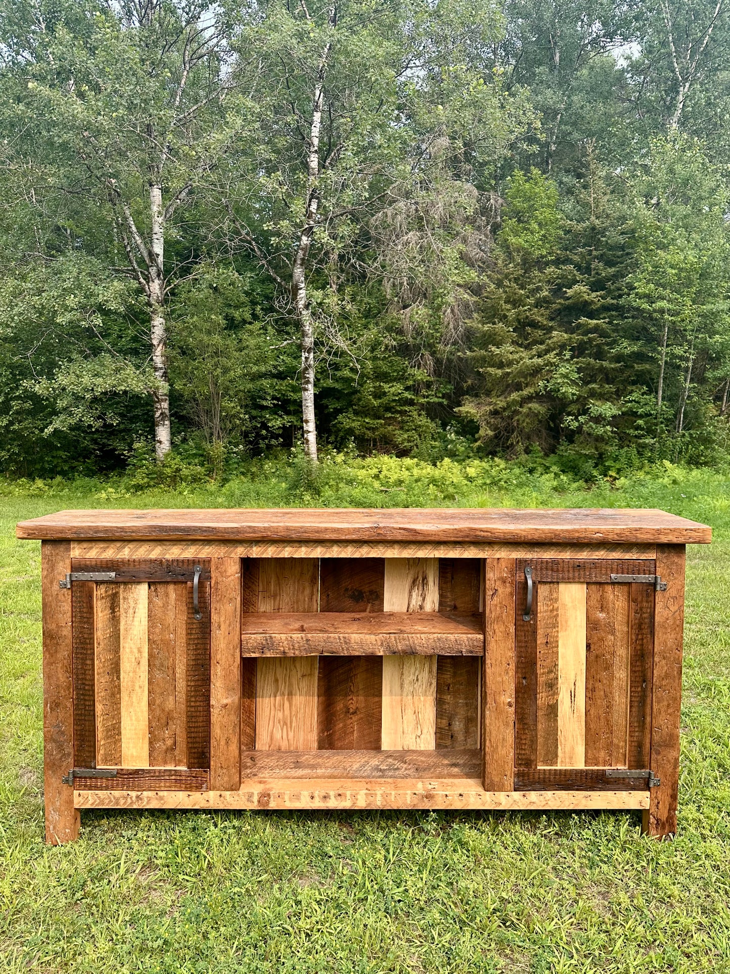 6' Rustic Reclaimed Wood + Steel Cabinet / Sideboard