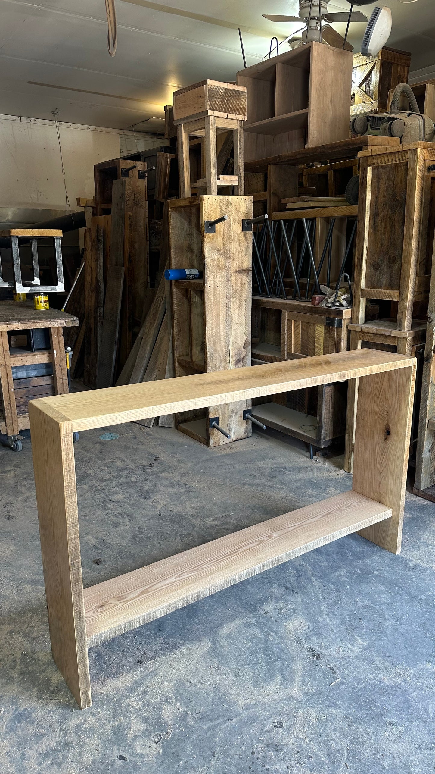 5' L Rustic Oak Console / Bar Table