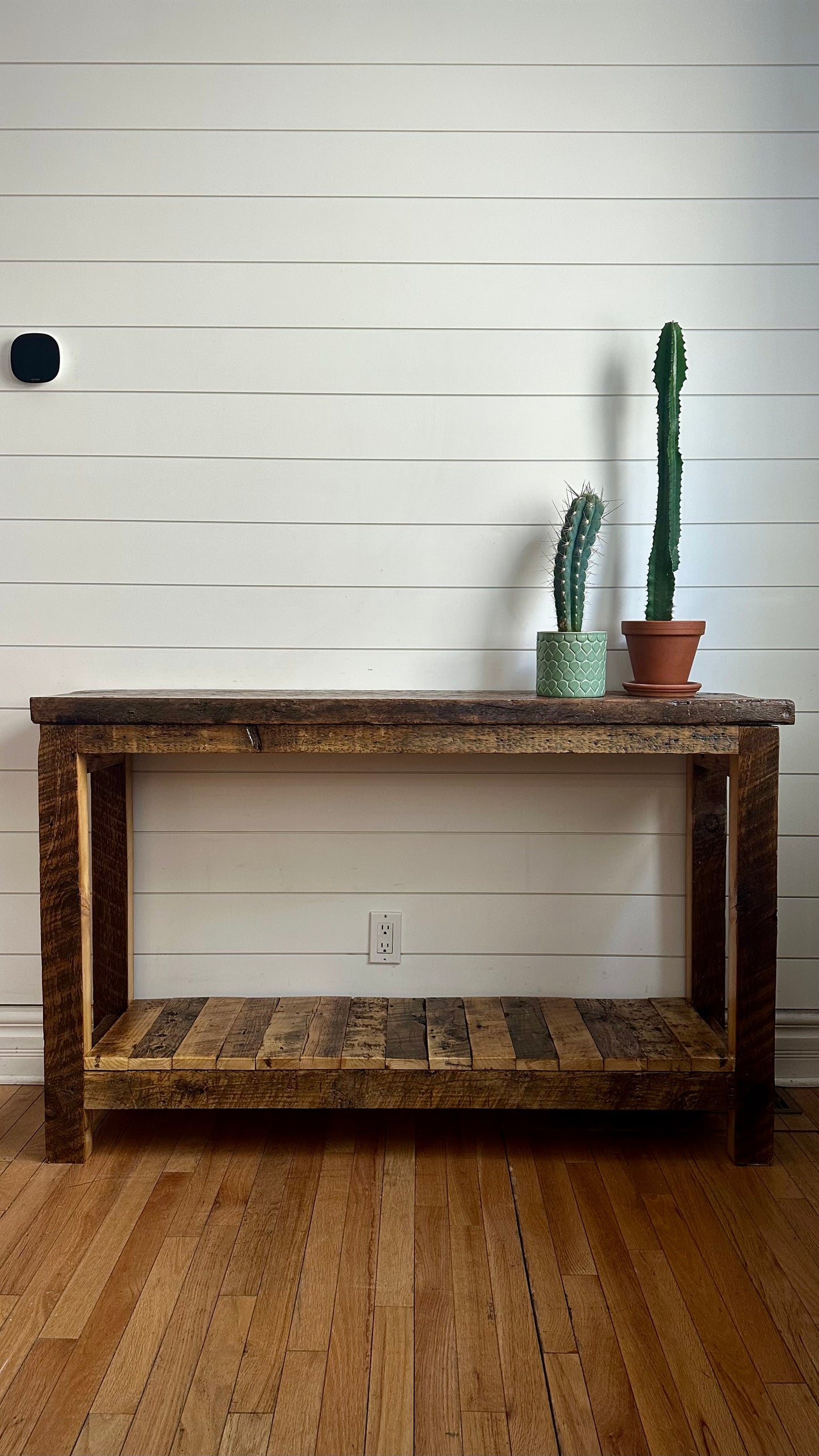 4 1/2’ L Rustic Reclaimed Wood Console Table