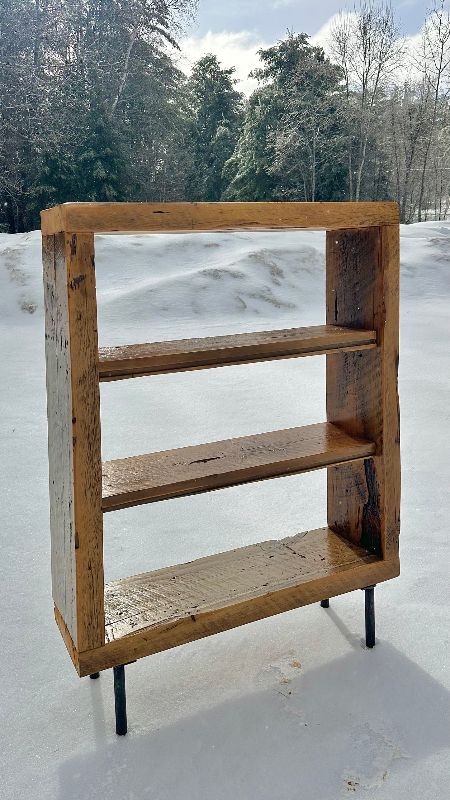 Rustic Wood + Steel Bookcase