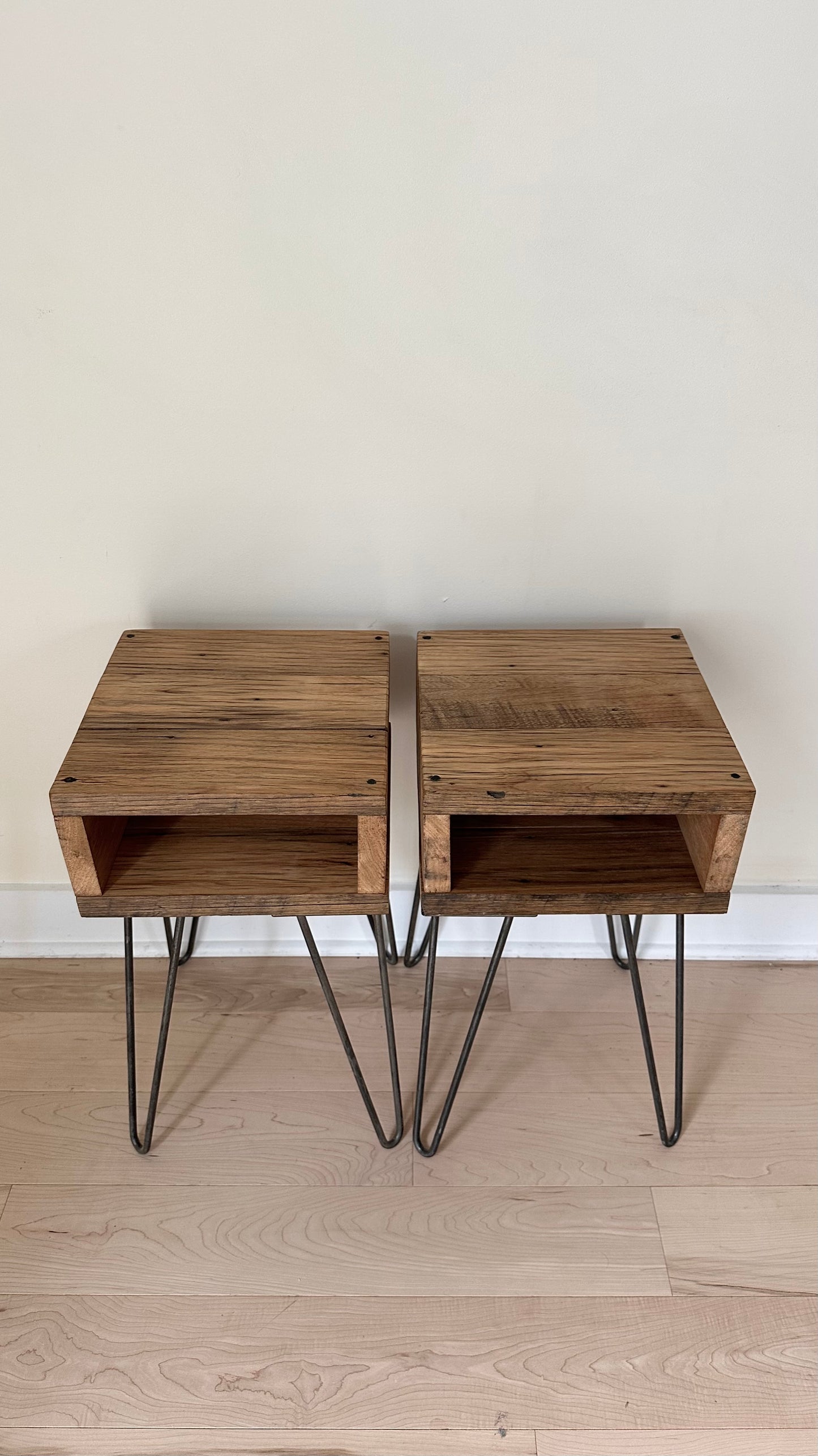 2 X Rustic Wood Night Stands / Side Tables