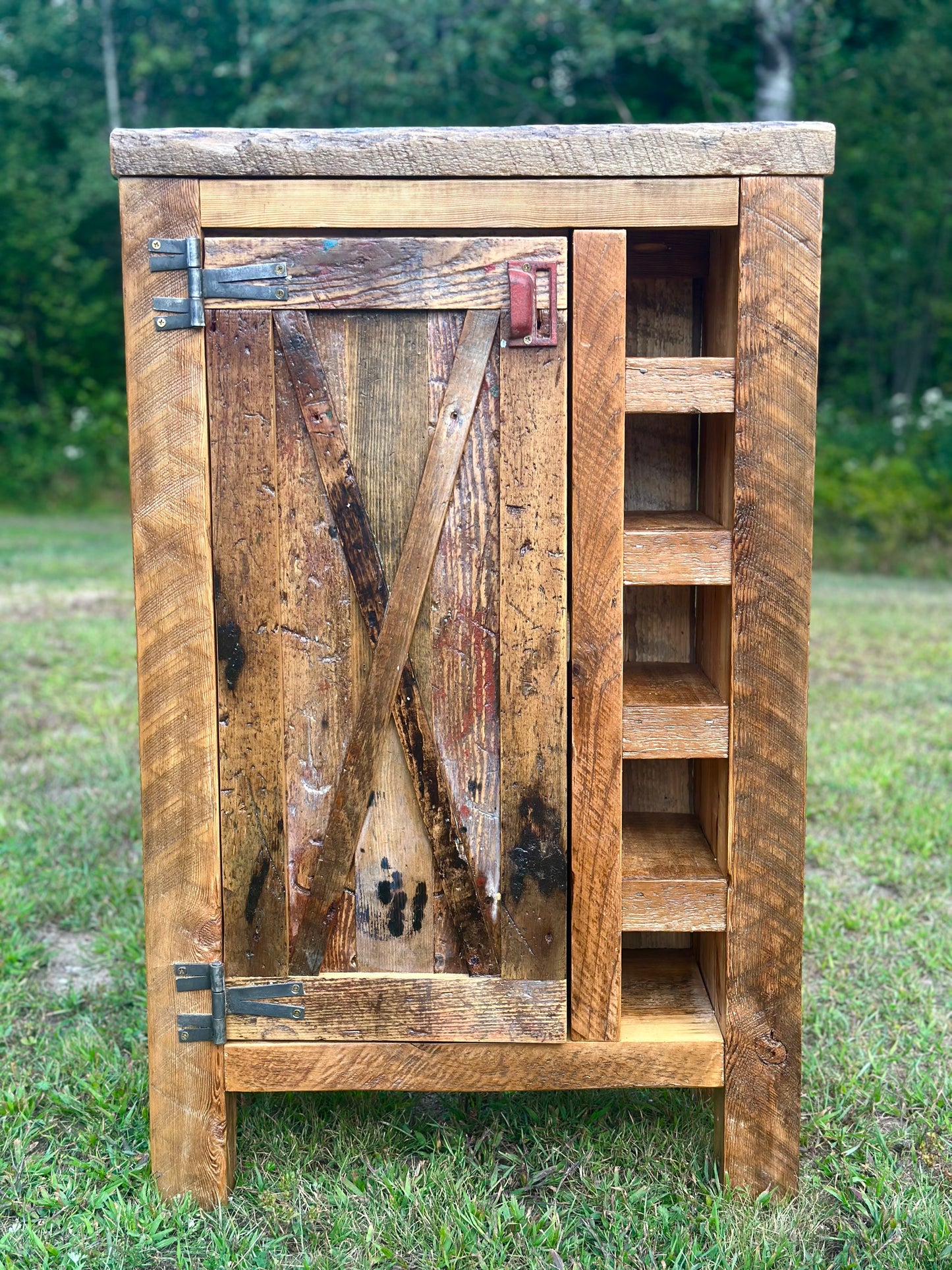 Rustic Reclaimed Wood Bar Cabinet