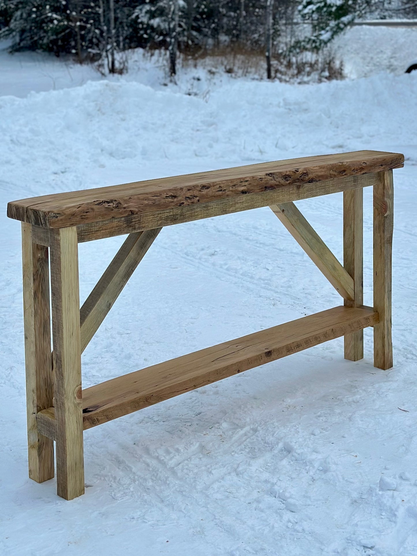 6’ Live Edge Rustic Wood Console / Hallway Table
