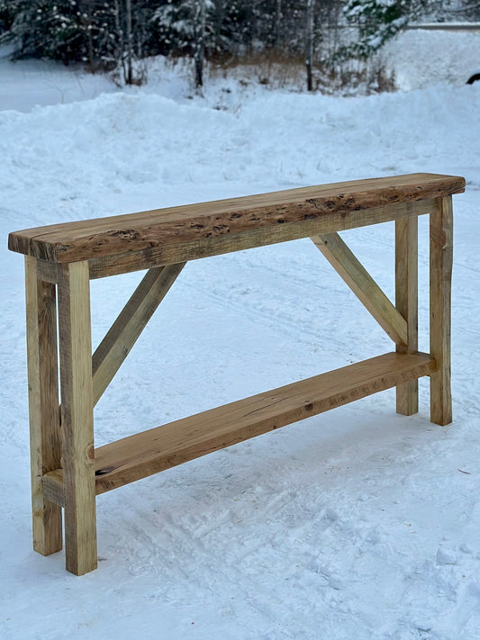 6’ Live Edge Rustic Wood Console / Hallway Table