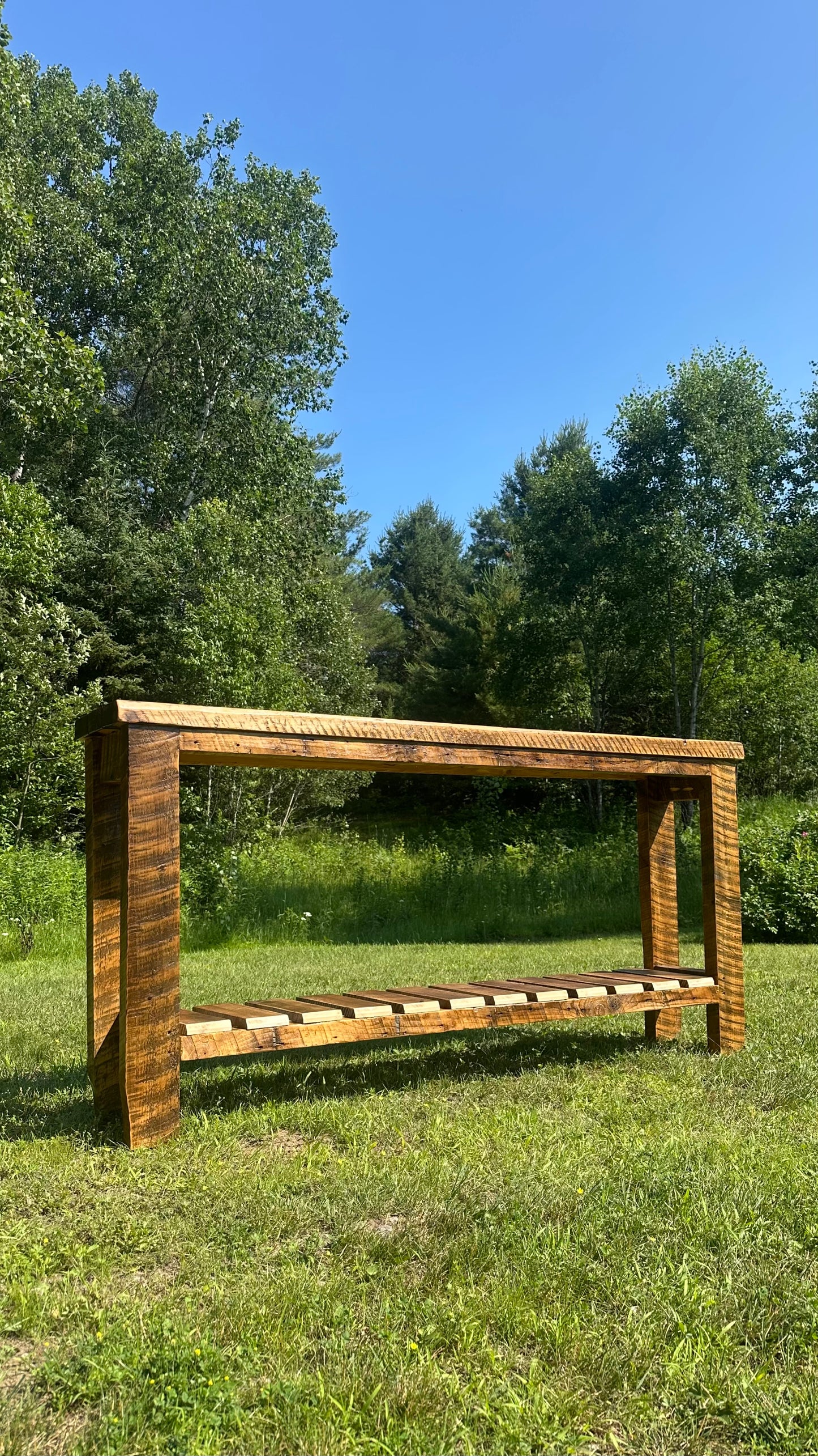 6’ L Rustic Reclaimed Wood Console / Sofa Table