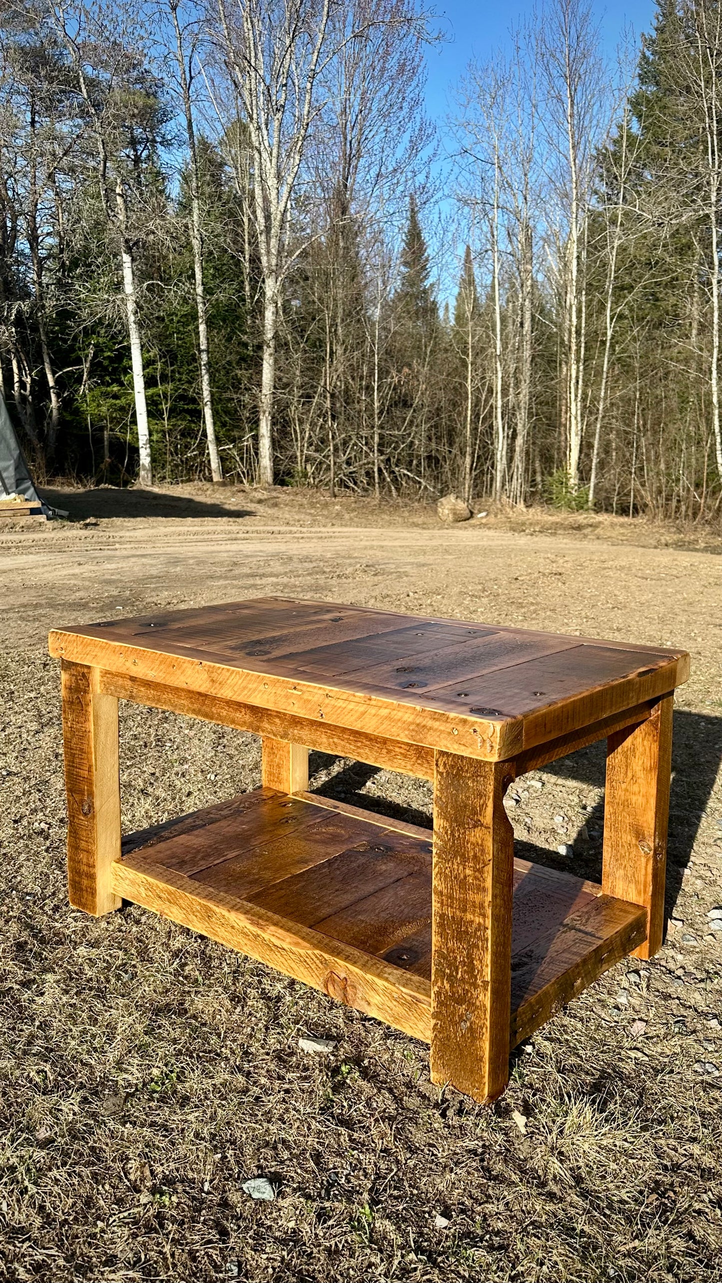 3’ L Rustic Reclaimed Wood Coffee Table