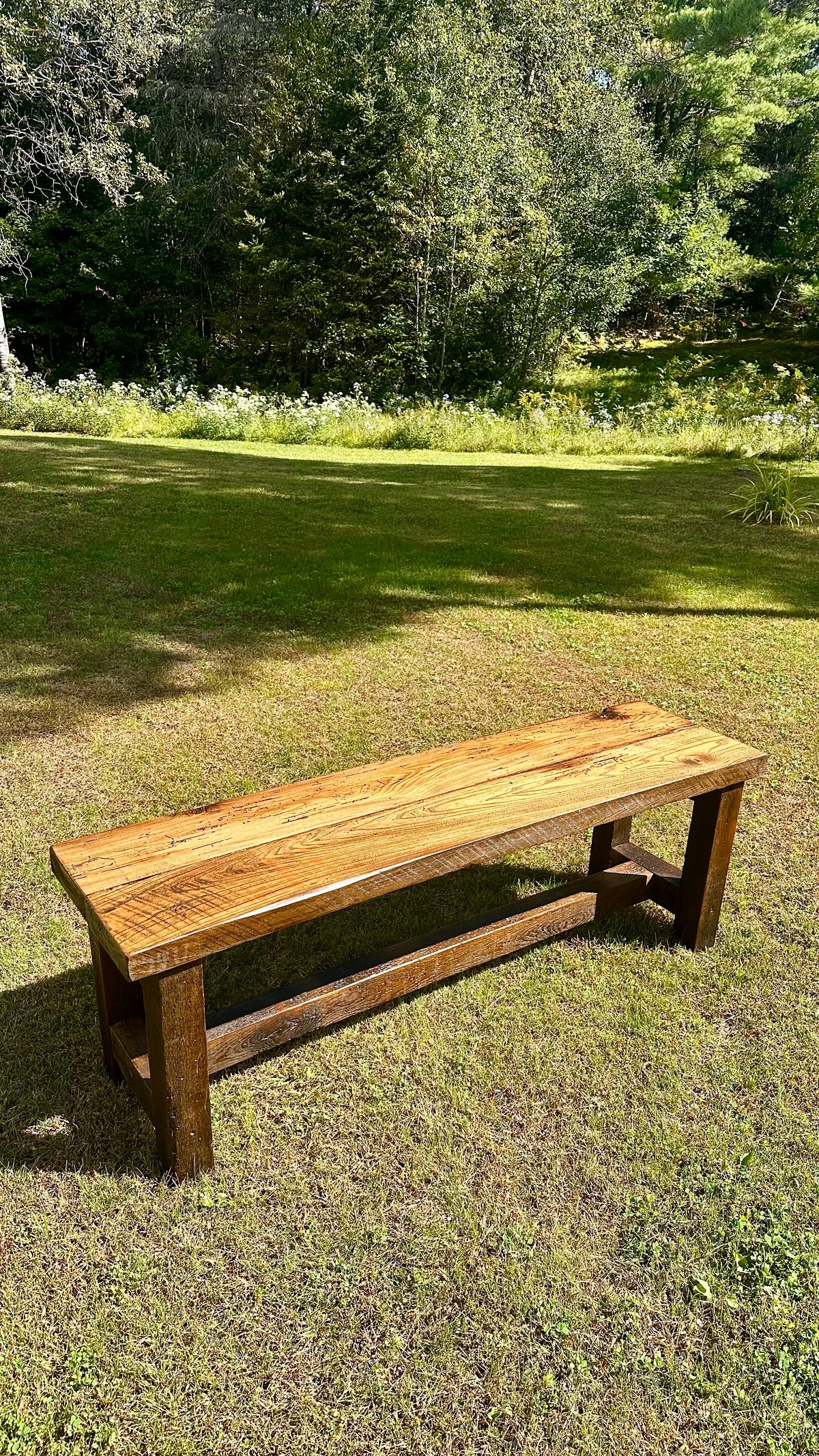 5' L Rustic Reclaimed Wood Bench/Low Table