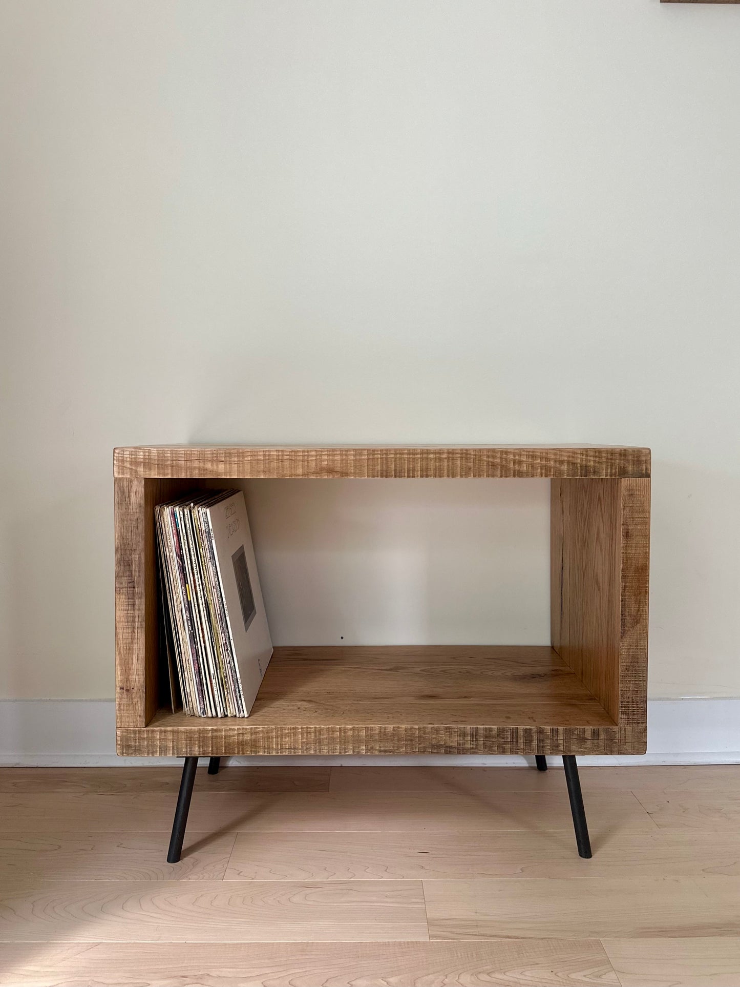 Rustic Reclaimed Oak Wood Side Table / Stand