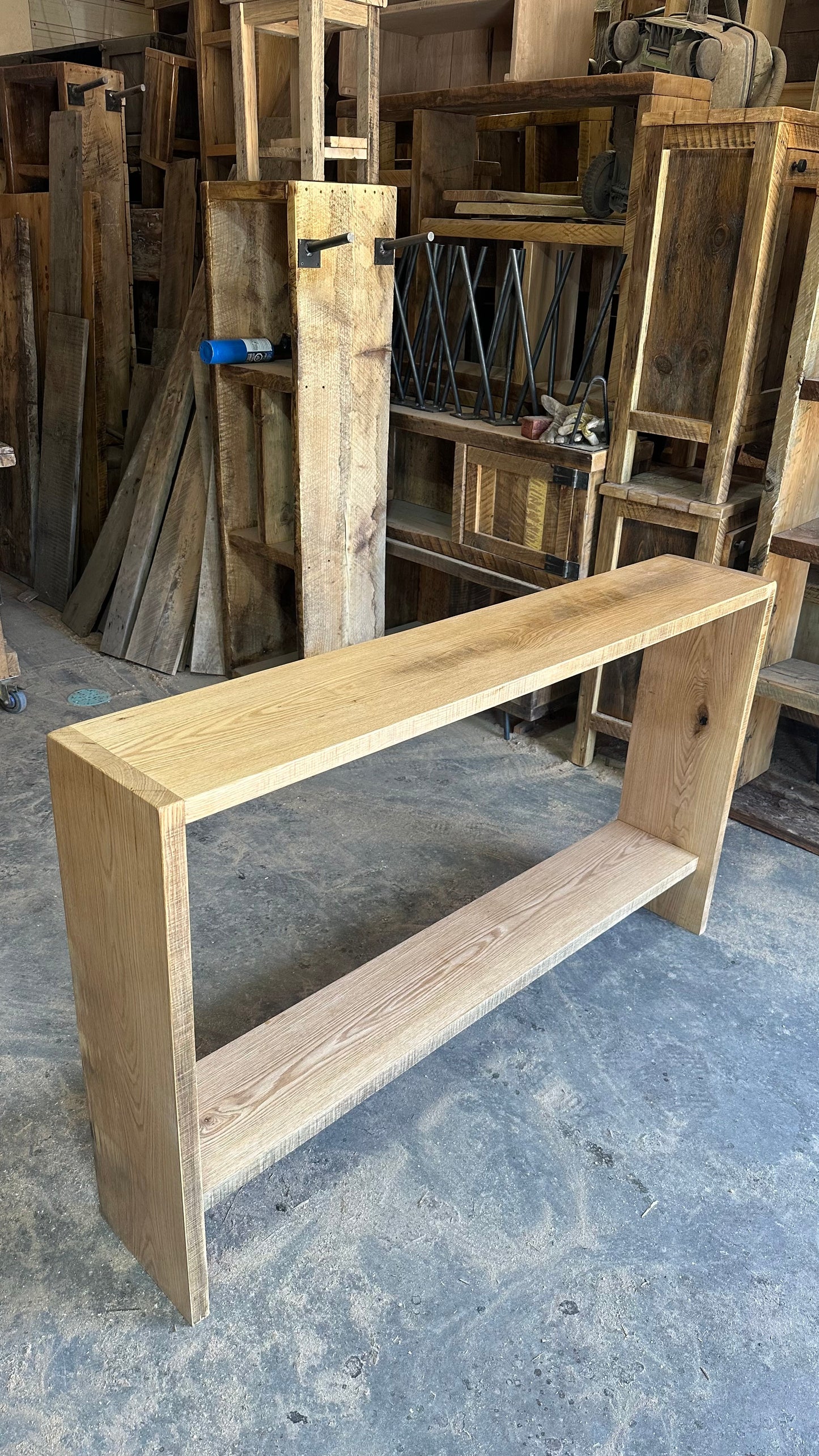 5' L Rustic Oak Console / Bar Table