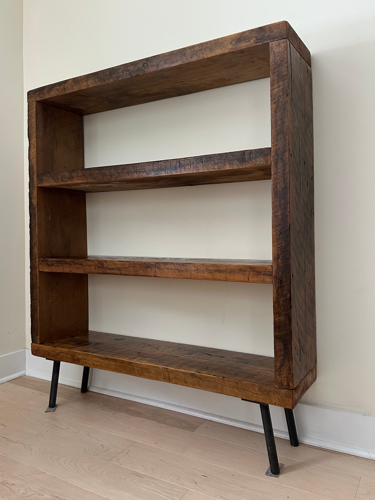 Rustic Wood and Steel Bookcase