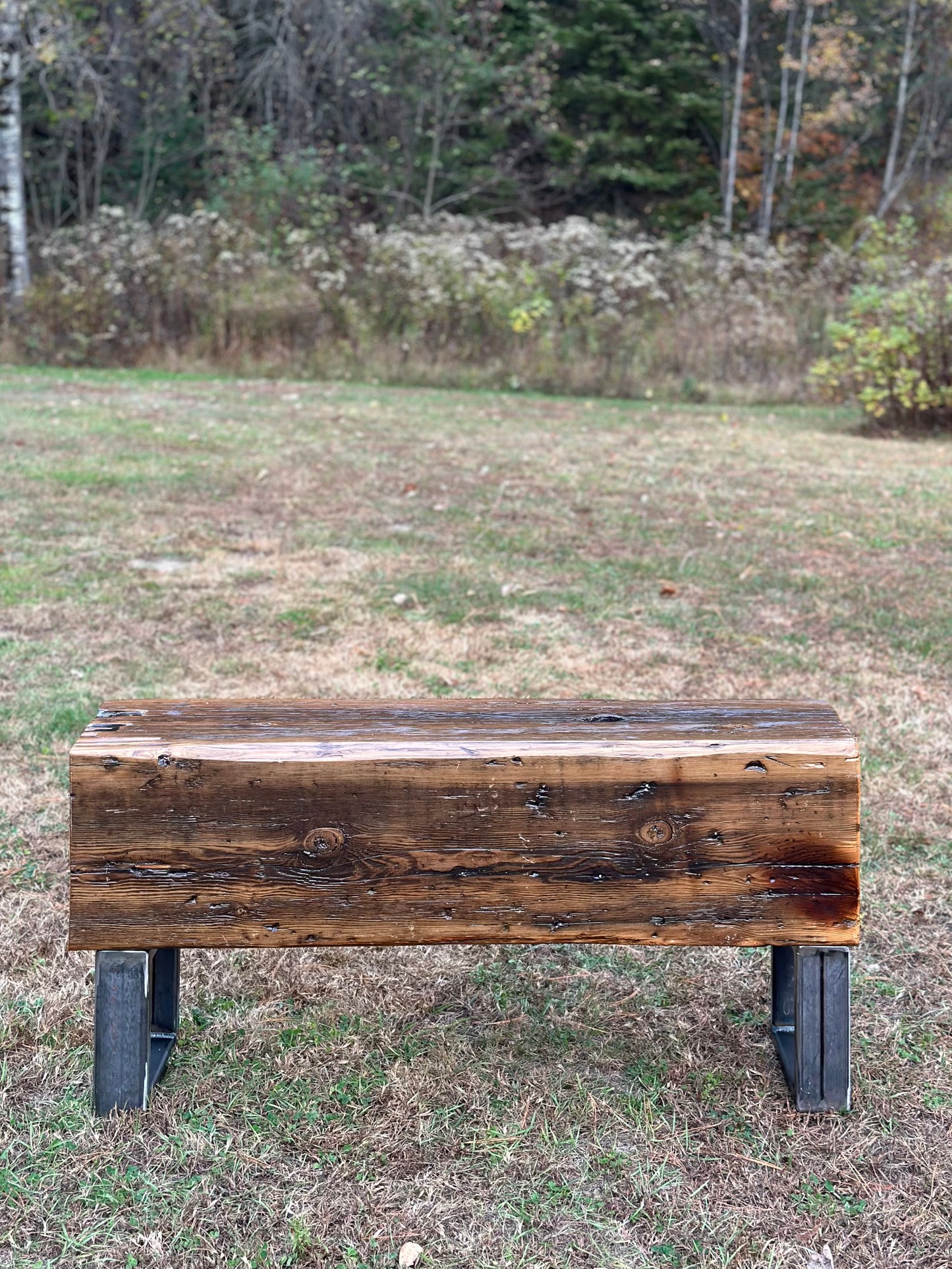 3 1/2’ Rustic Reclaimed Fir Wood Beam Bench