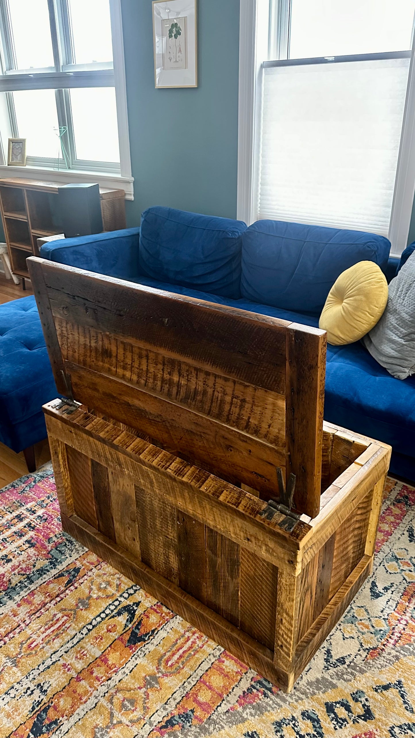 3’ L Rustic Mixed Reclaimed Wood Coffee Table / Storage Chest