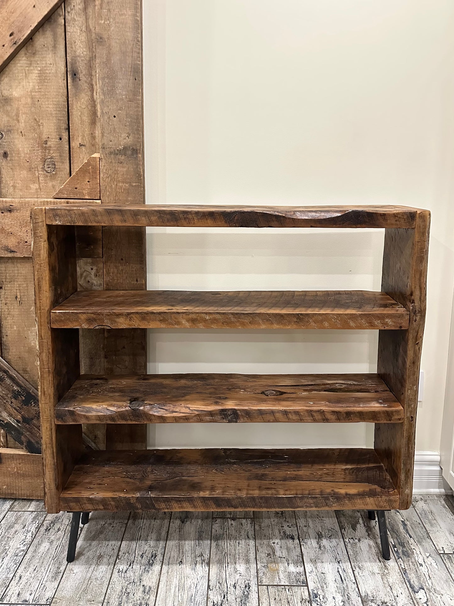 Rustic Wood and Steel Bookcase