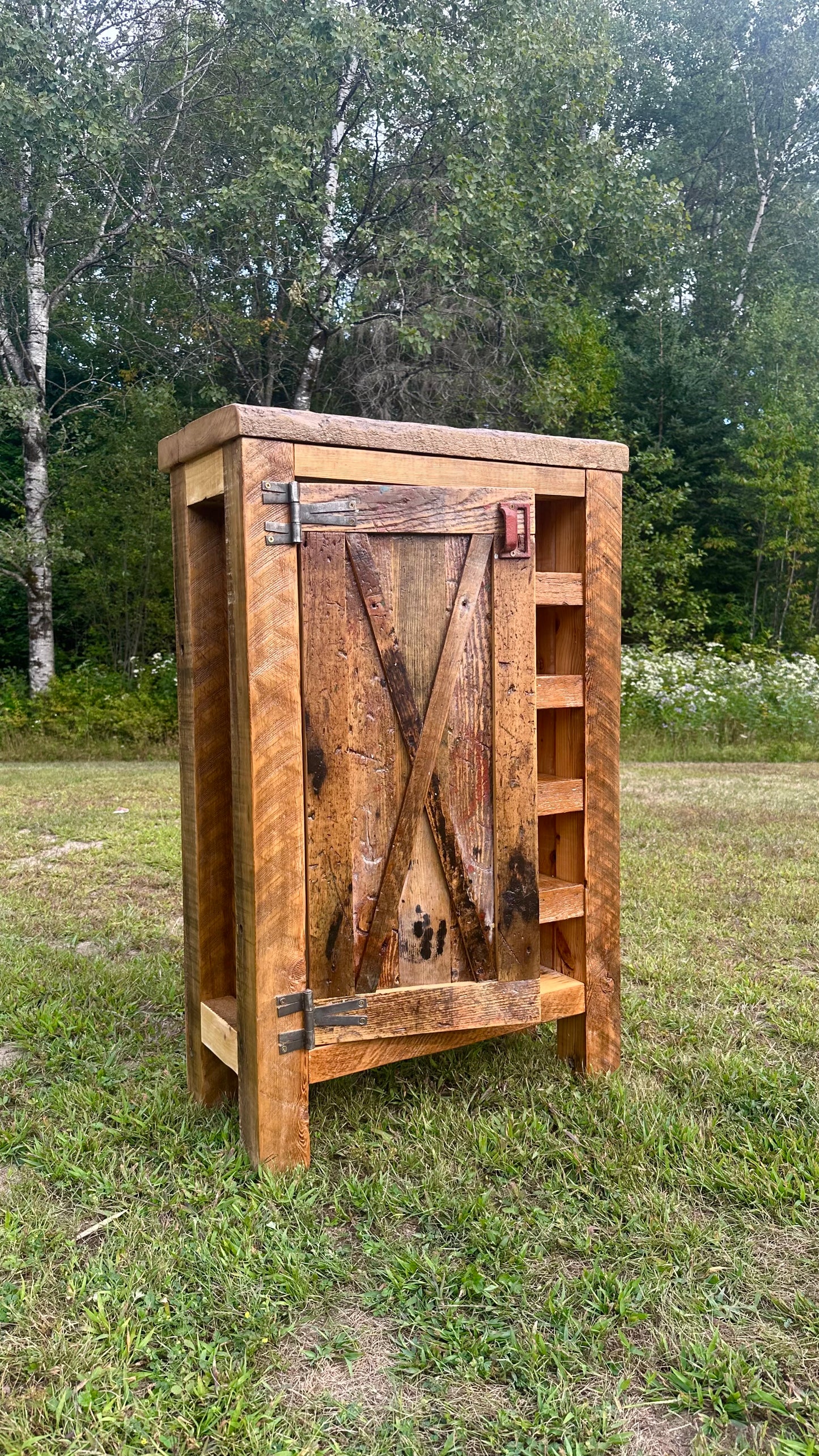 Rustic Reclaimed Wood Bar Cabinet