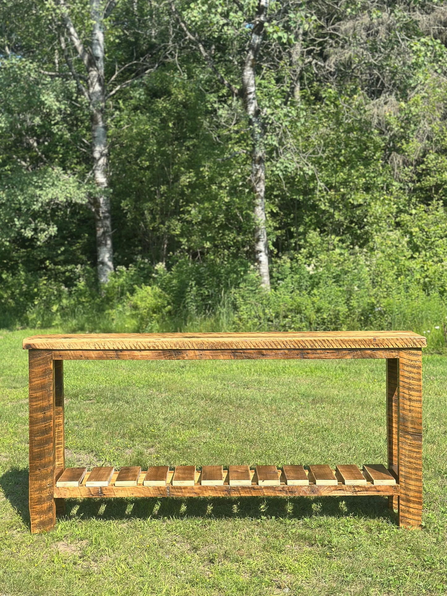 6’ L Rustic Reclaimed Wood Console / Sofa Table