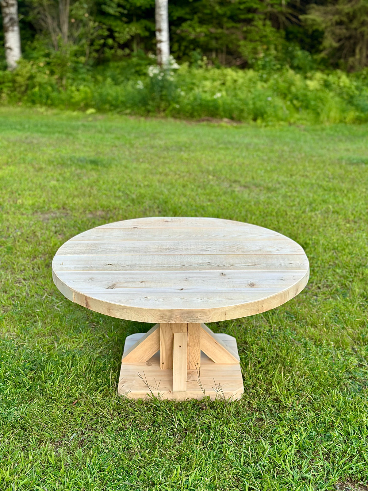 3' D Rustic Cedar Wood Outdoor / Indoor Table
